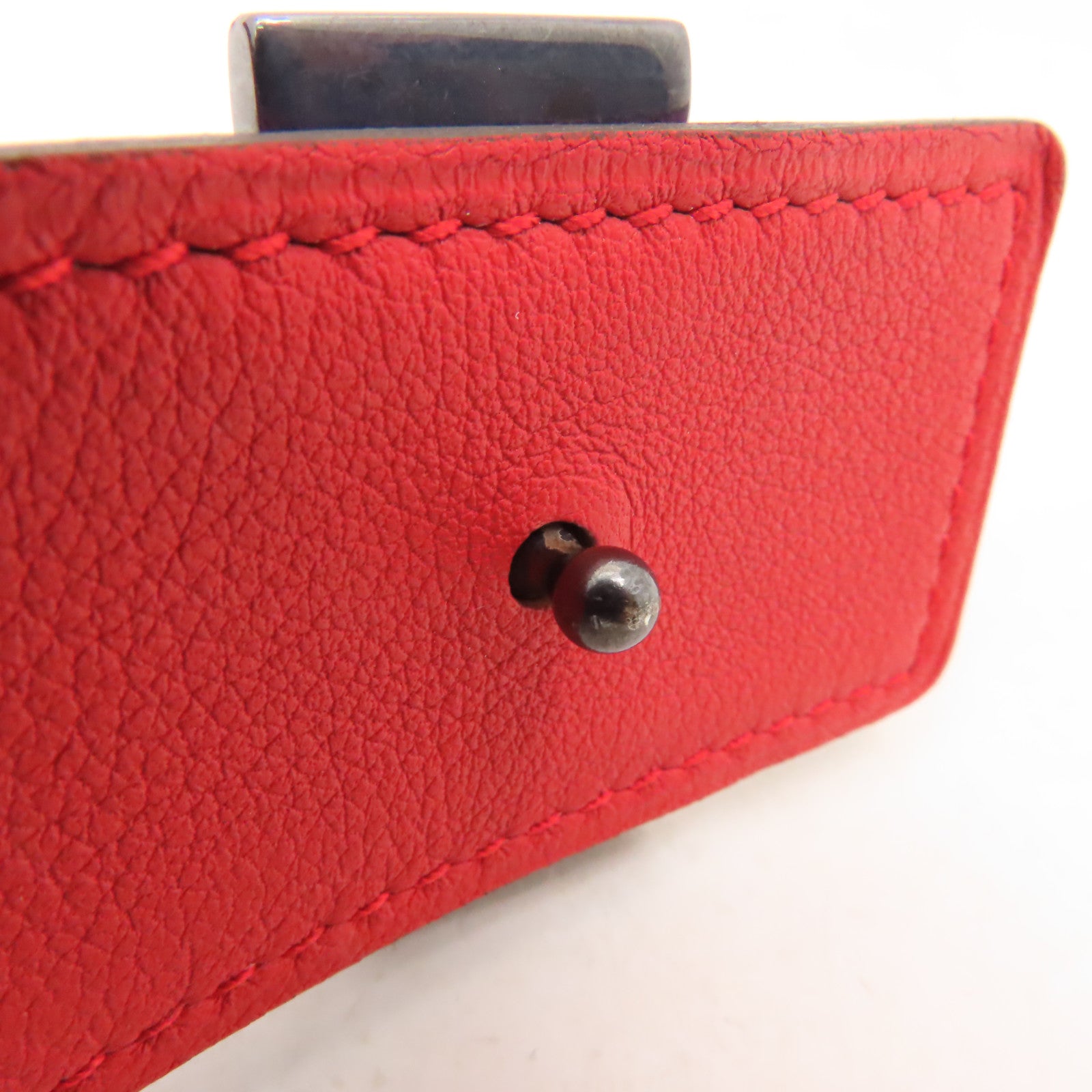 HERMES Epsom/Swift皮革Constance Belt 75cm皮帶Anemone/Capucine紫色/紅色