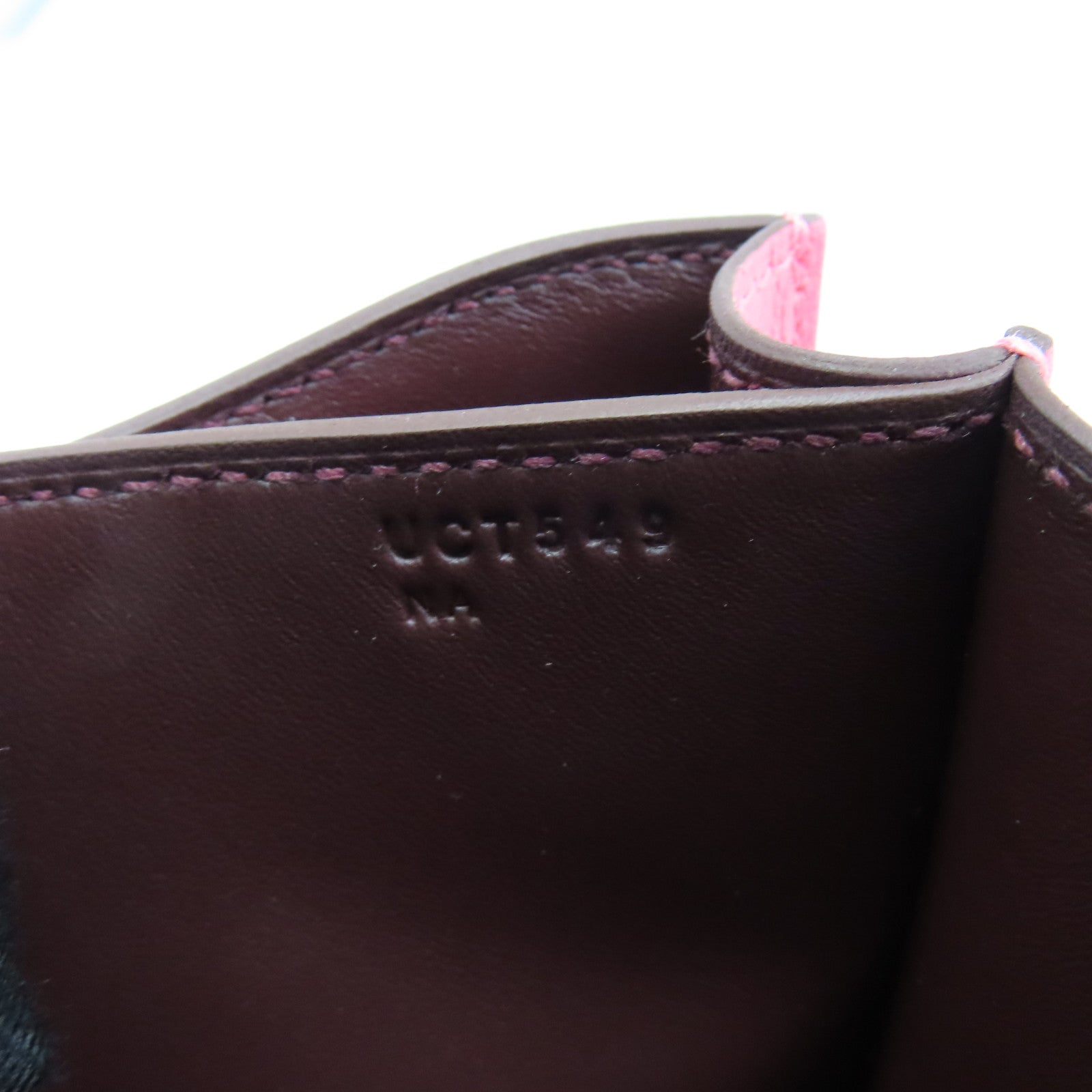 HERMES Evercolor皮革Constance Mini銀扣肩背袋Rose Azalee粉紅色