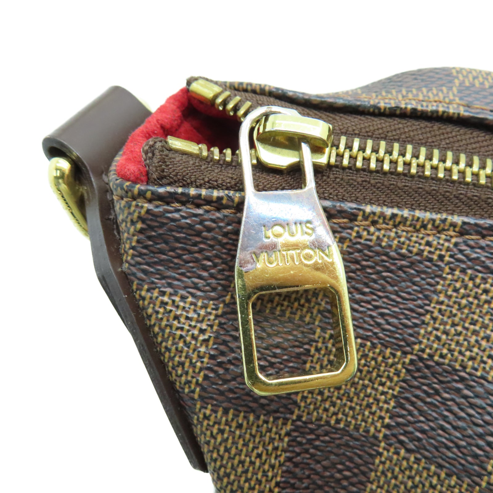LOUIS VUITTON Damier Evora MM金扣手挽肩背兩用袋棕色