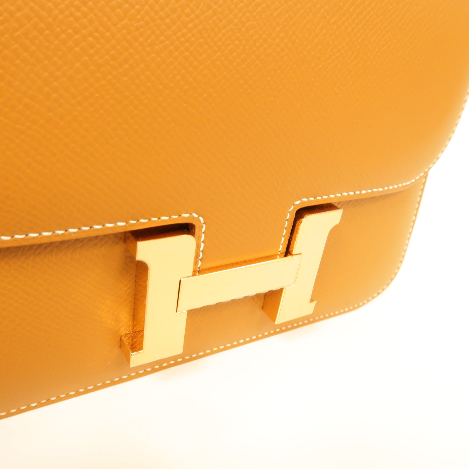 HERMES Epsom皮革Constance Mini金扣肩背袋Gold棕色