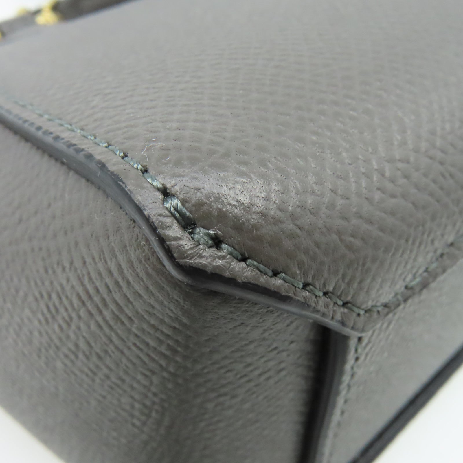 CELINE 牛皮皮革Pico Belt Bag 2Way Shoulder Bag金扣手挽肩背兩用袋灰色