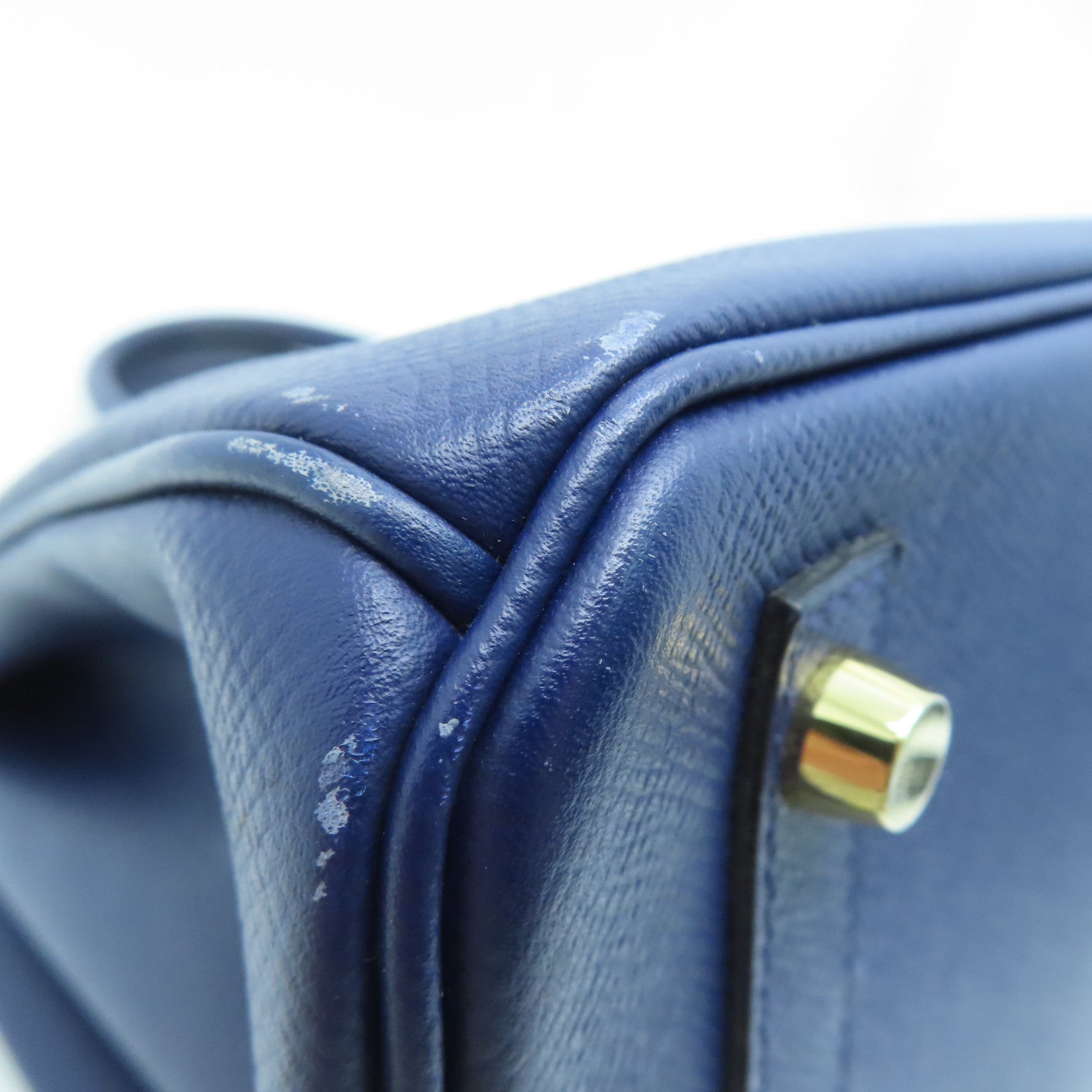 HERMES Epsom皮革Birkin 30金扣手挽袋藍寶石