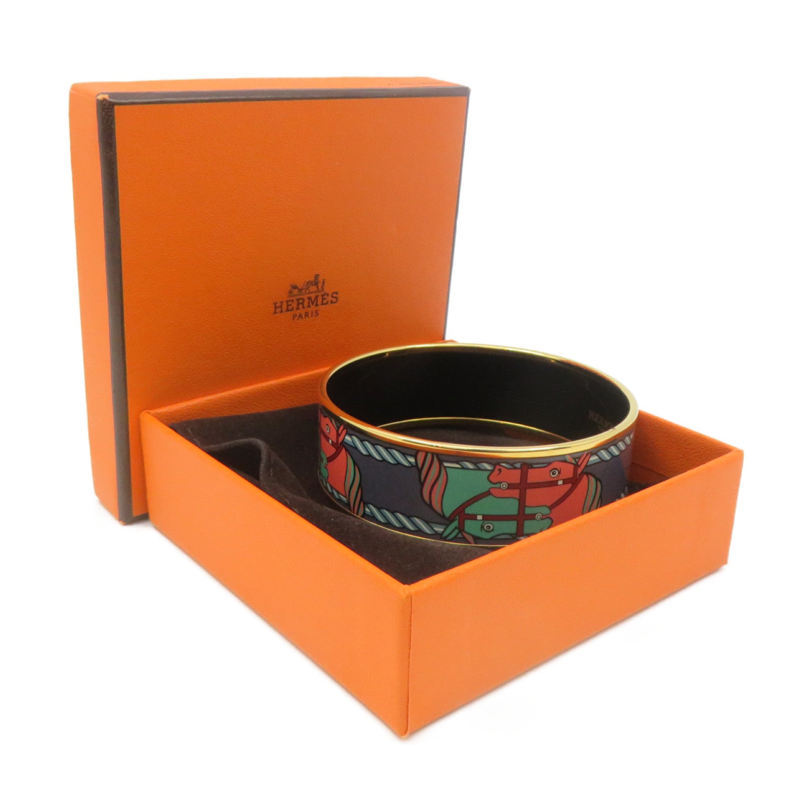 HERMES 金属Quadrige Wide Bangle手镯灰色/彩色