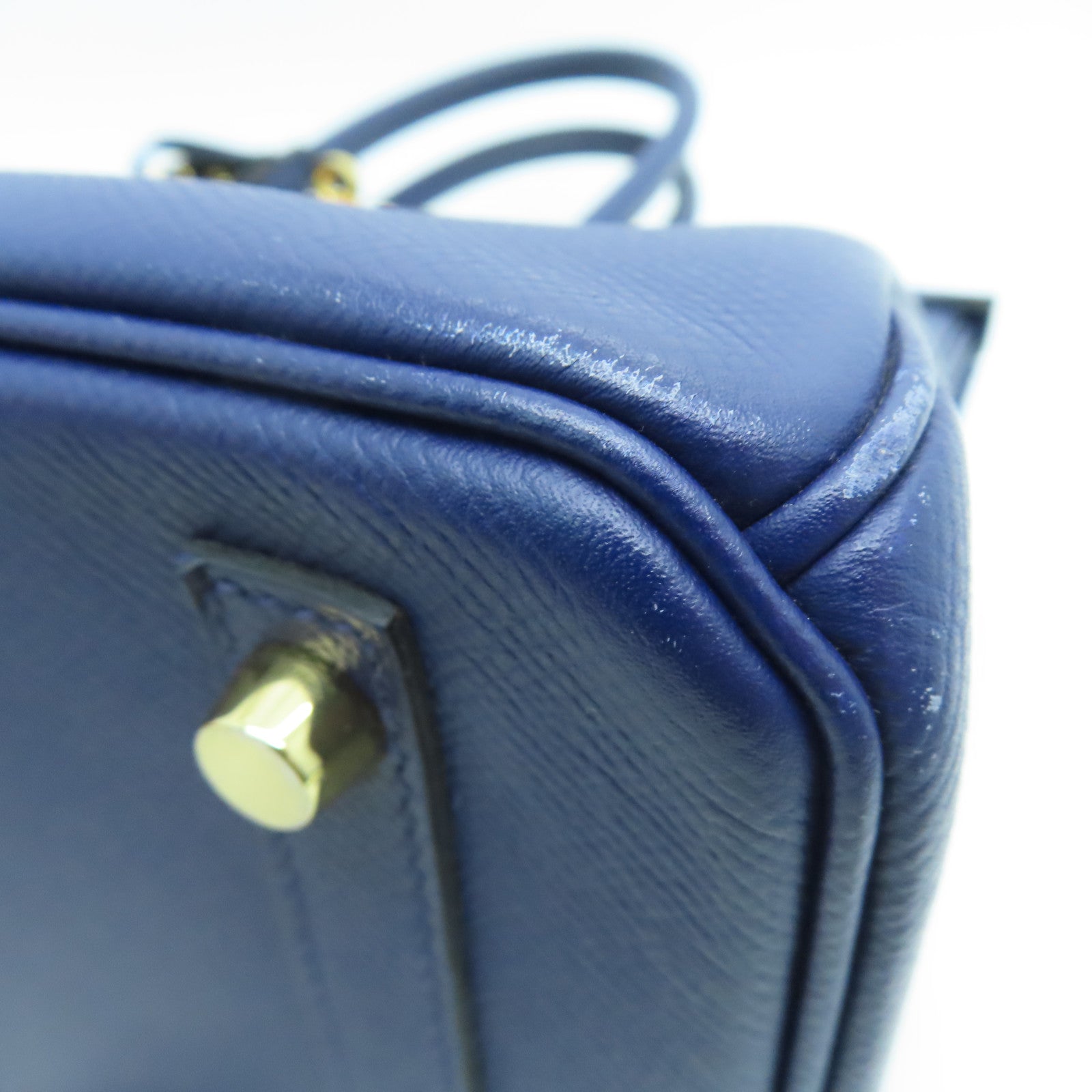 HERMES Epsom皮革Birkin 30金扣手挽袋藍寶石