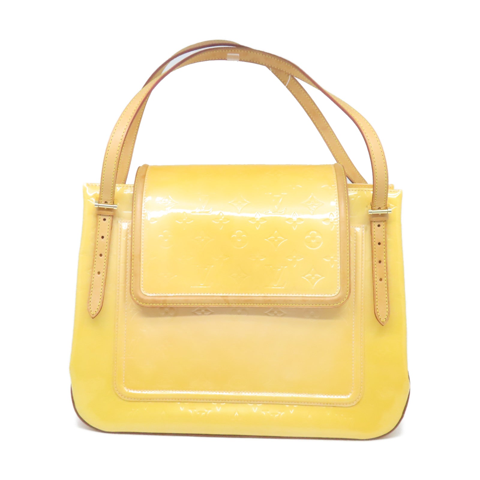 LOUIS VUITTON Monogram Vernis Tote Bag金扣手挽袋黃色