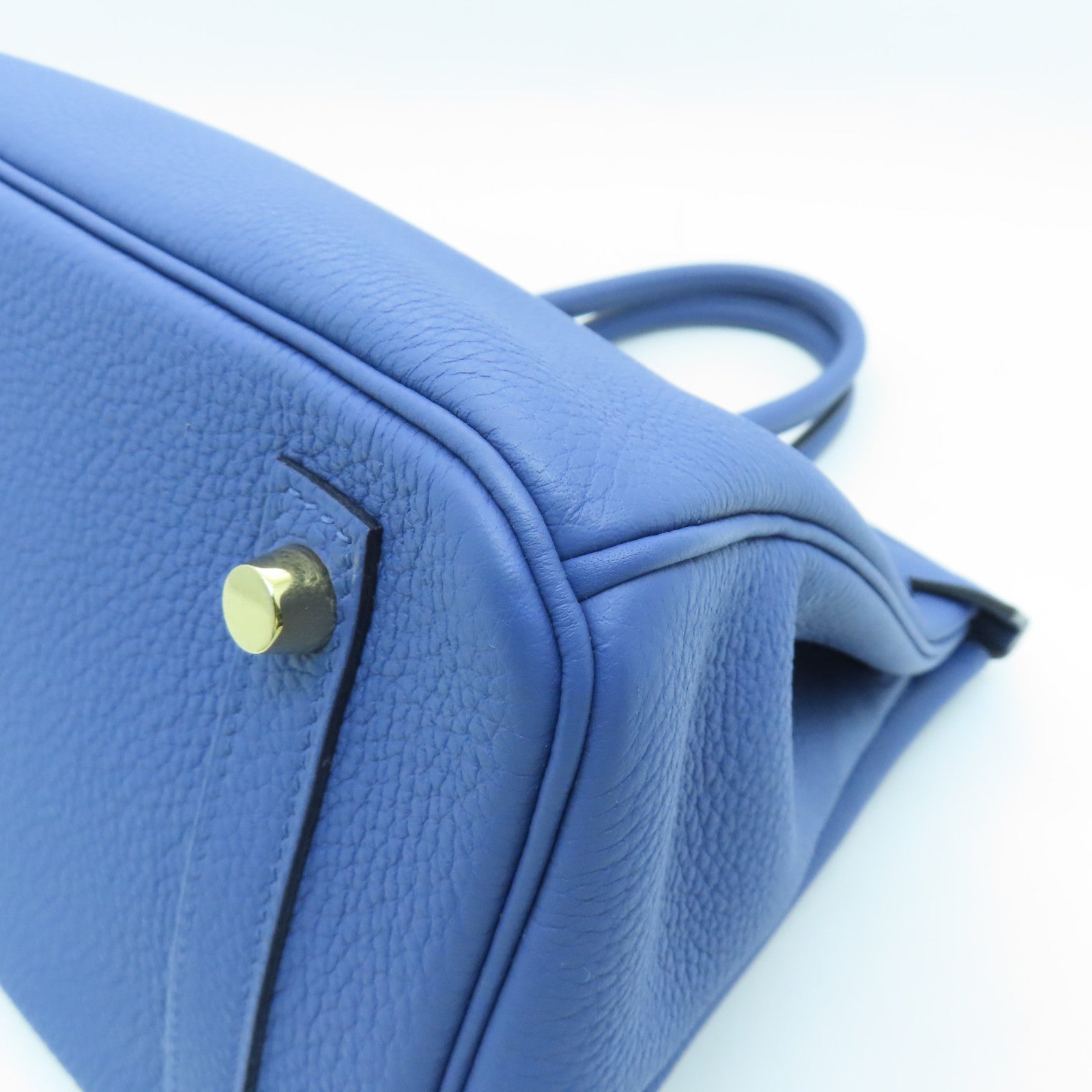 HERMES 【激減優惠】Togo皮革Birkin 30金扣手挽袋藍色