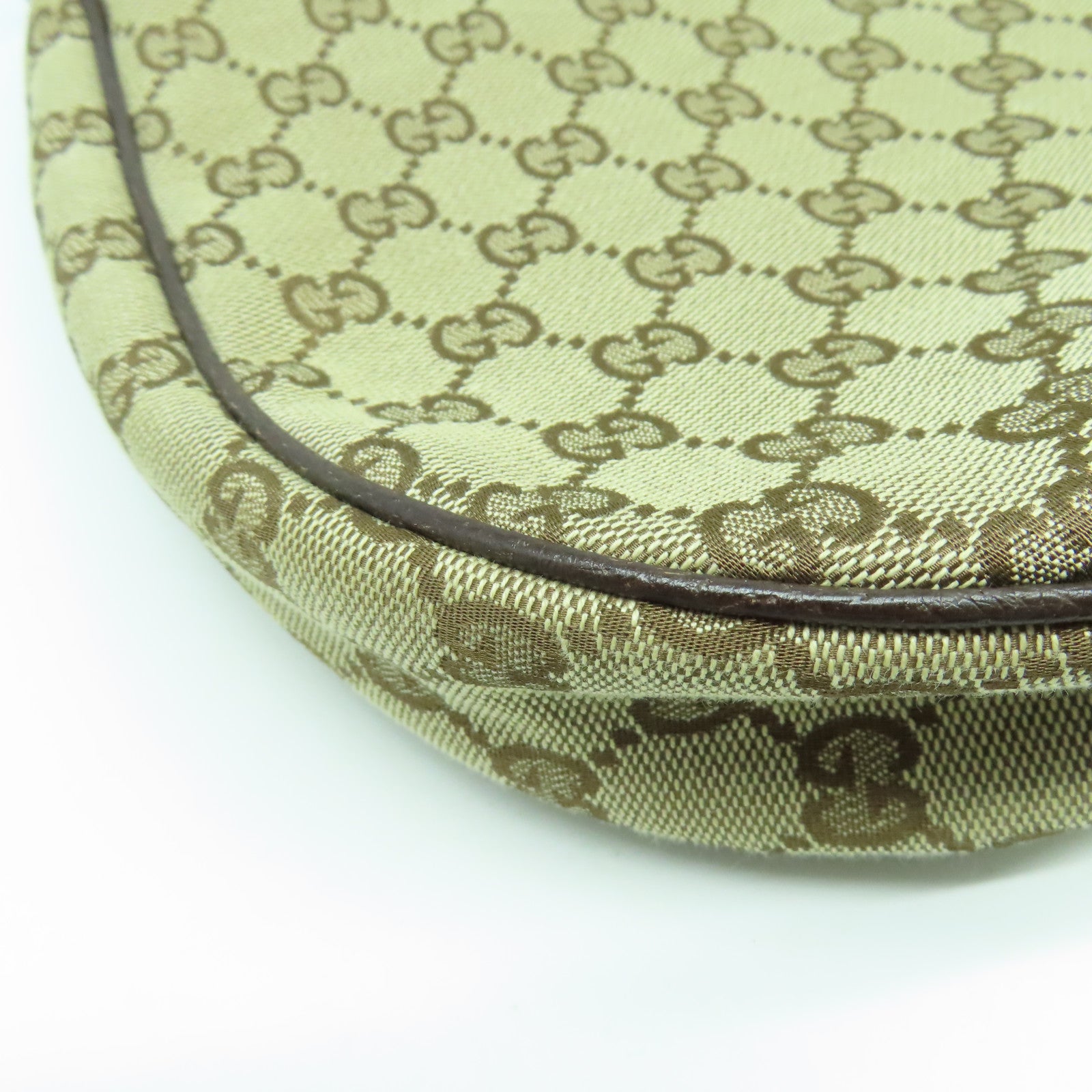 GUCCI GG帆布Shoulder Bag銀扣肩背袋啡色