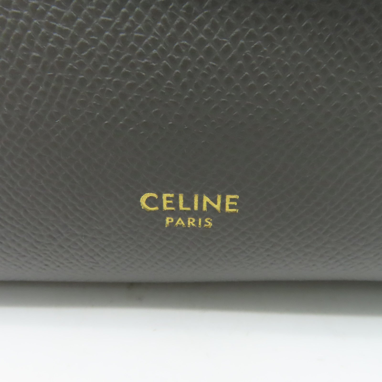 CELINE 牛皮皮革Pico Belt Bag 2Way Shoulder Bag金扣手挽肩背兩用袋灰色