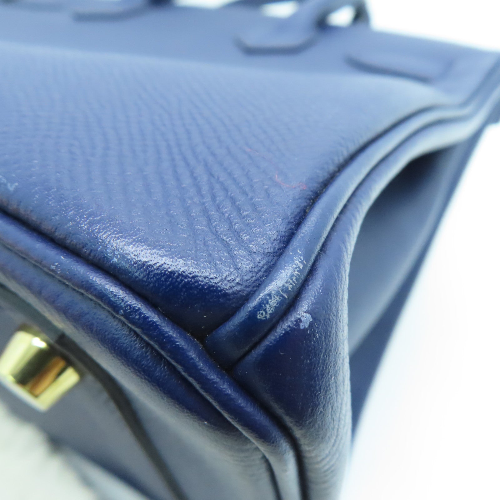 HERMES Epsom皮革Birkin 30金扣手挽袋藍寶石