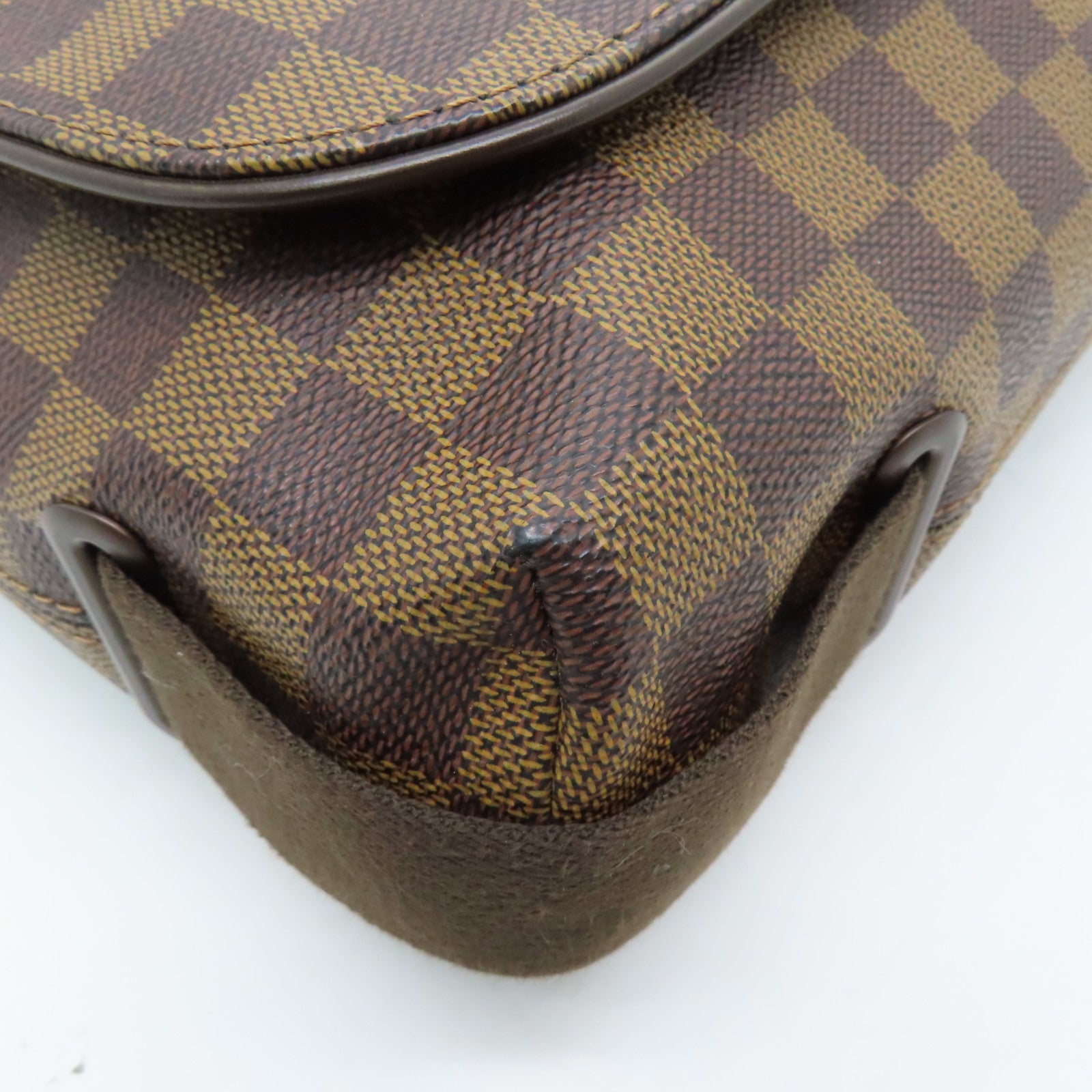 LOUIS VUITTON Damier Brooklyn MM Gold Buckle Shoulder Bag Brown