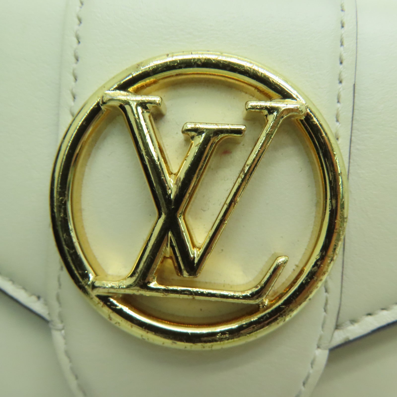 LOUIS VUITTON 【激减优惠】牛皮皮革Point 9 Small Wallet金扣钱包白色
