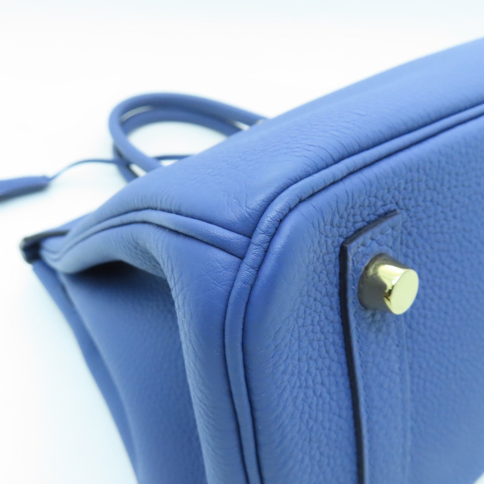 HERMES 【激減優惠】Togo皮革Birkin 30金扣手挽袋藍色