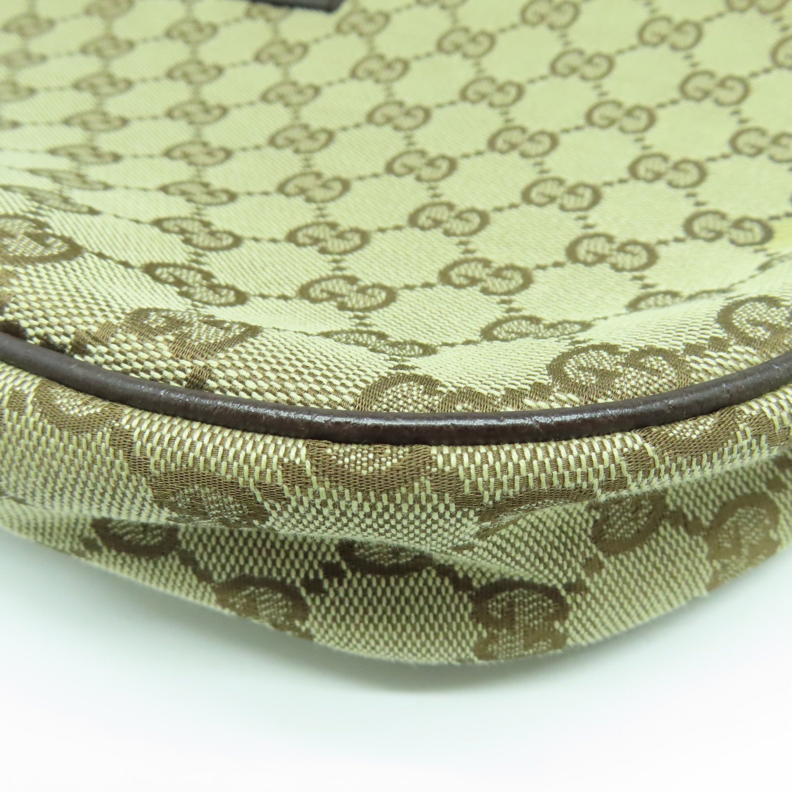 GUCCI GG帆布Shoulder Bag銀扣肩背袋啡色