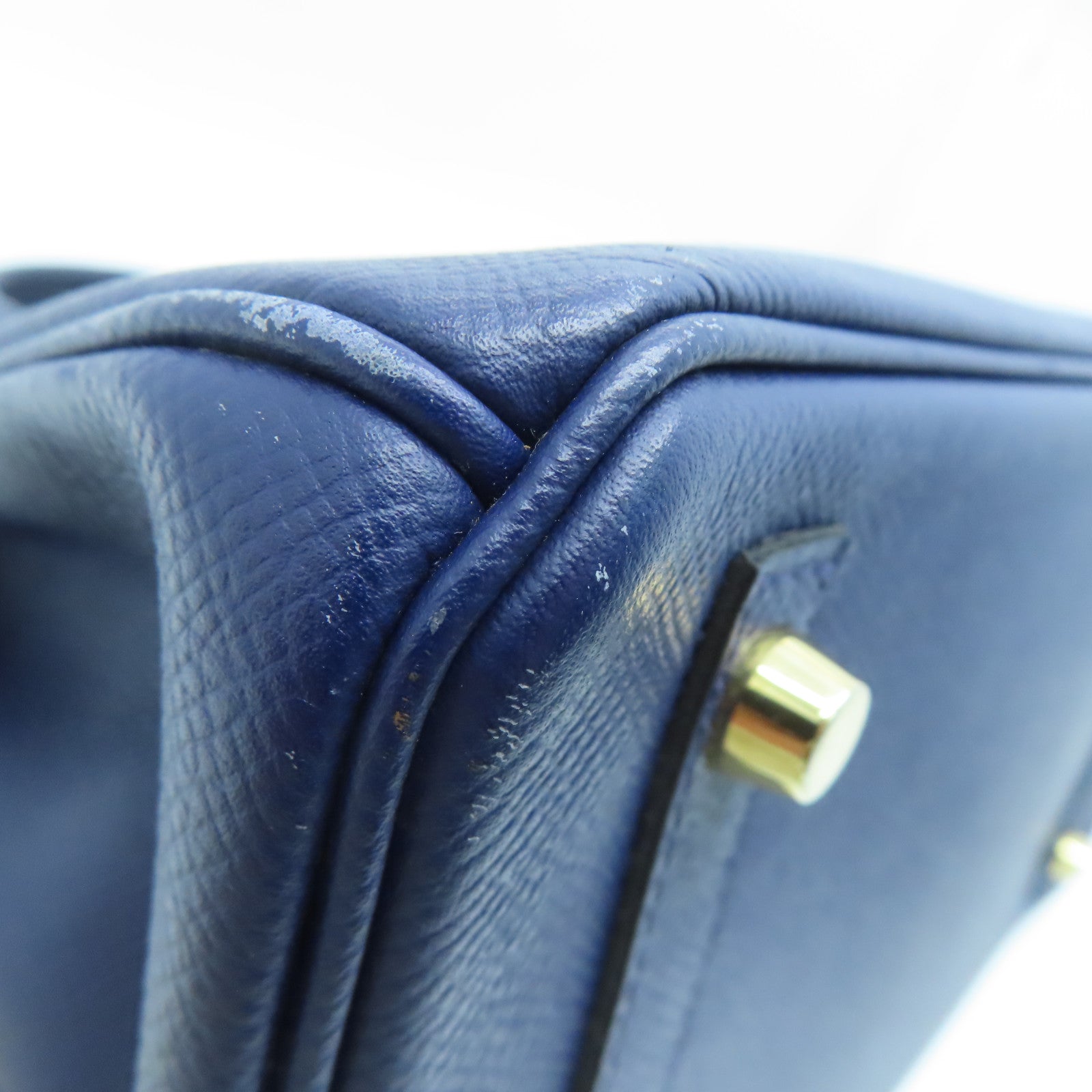HERMES Epsom皮革Birkin 30金扣手挽袋藍寶石