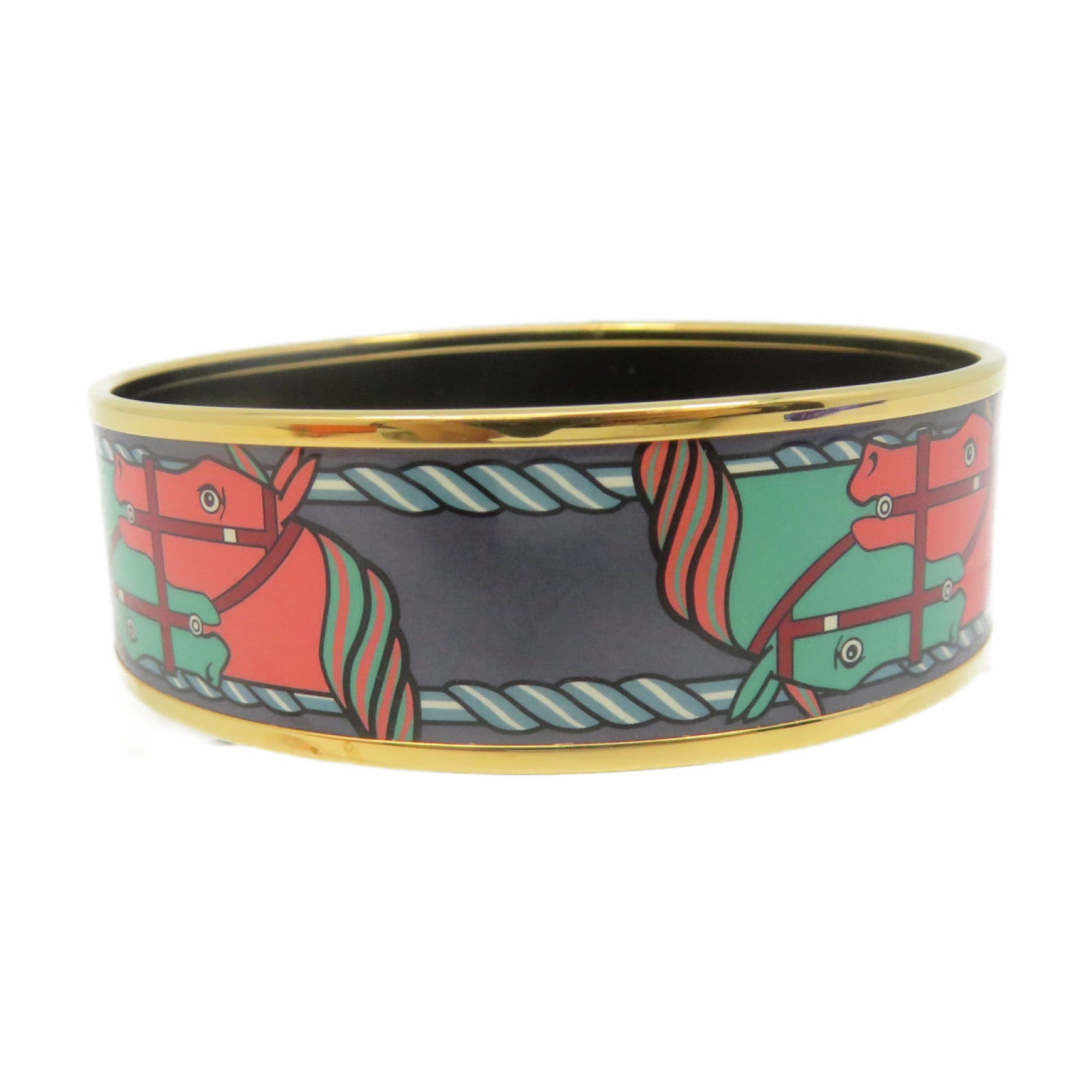 HERMES 金屬Quadrige Wide Bangle手鐲灰色/彩色 Brand Off Hong Kong Online Store