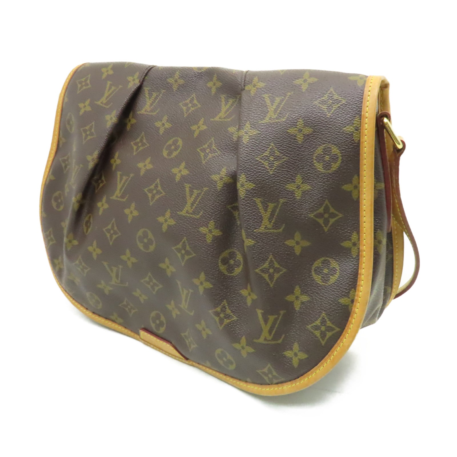 LOUIS VUITTON Monogram Menilmotant MM金扣肩背袋棕色