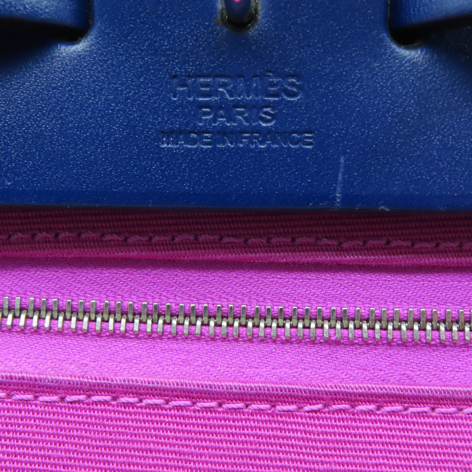 HERMES 帆布/皮革Herbag PM銀扣手挽肩背兩用袋紫色/深藍色