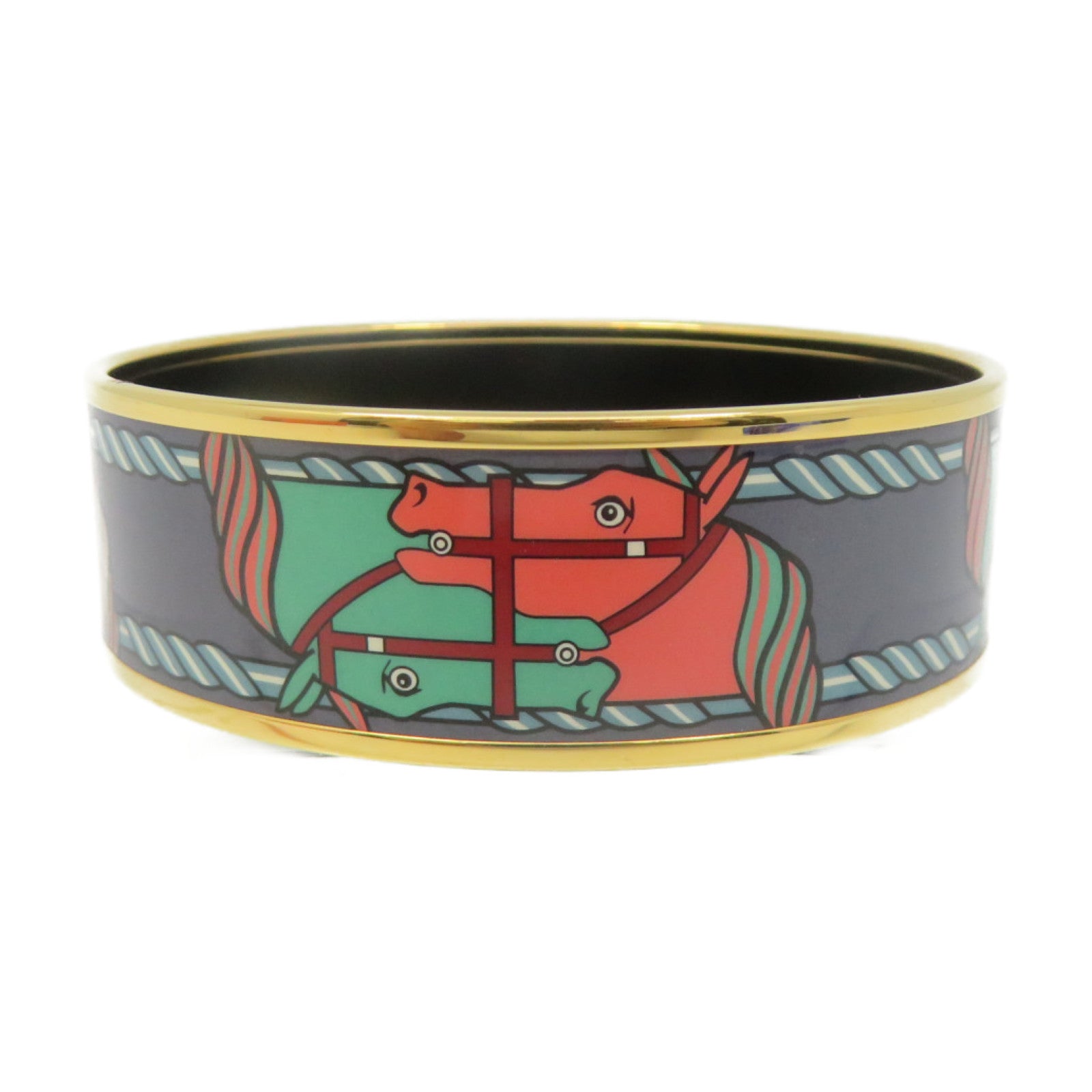 HERMES 金属Quadrige Wide Bangle手镯灰色/彩色