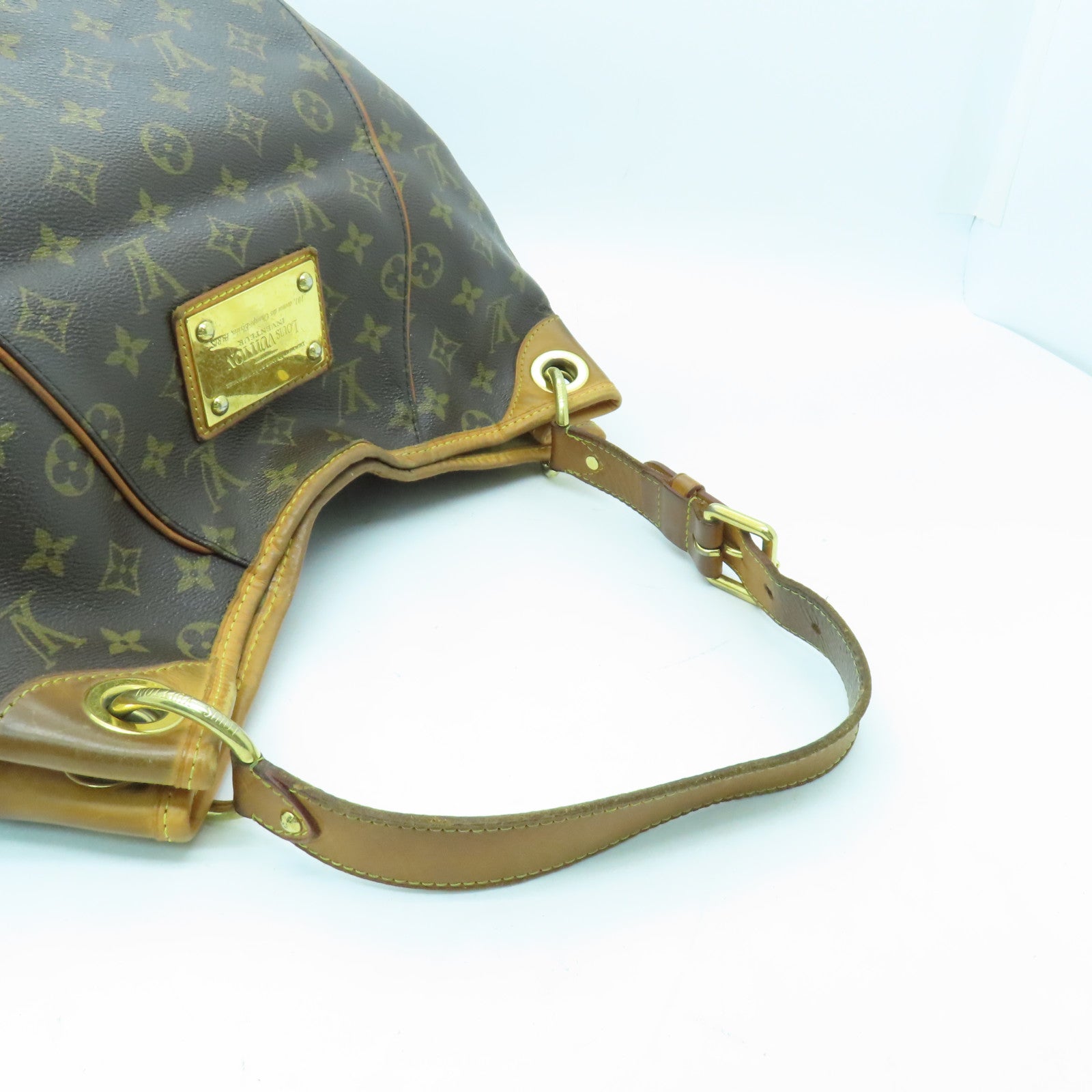 LOUIS VUITTON Monogram Galliera PM金扣肩背袋棕色