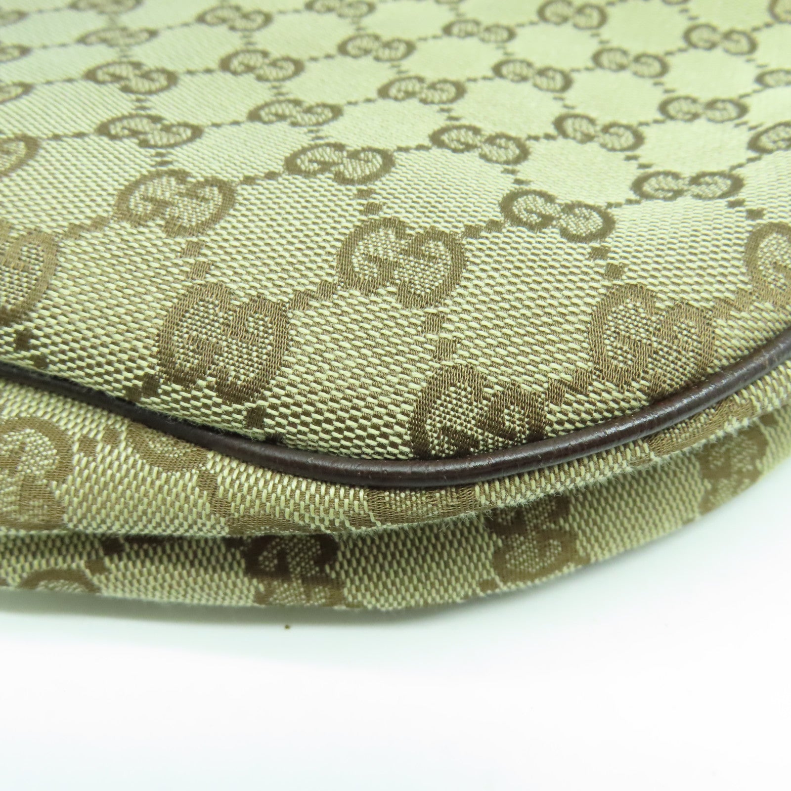 GUCCI GG帆布Shoulder Bag銀扣肩背袋啡色