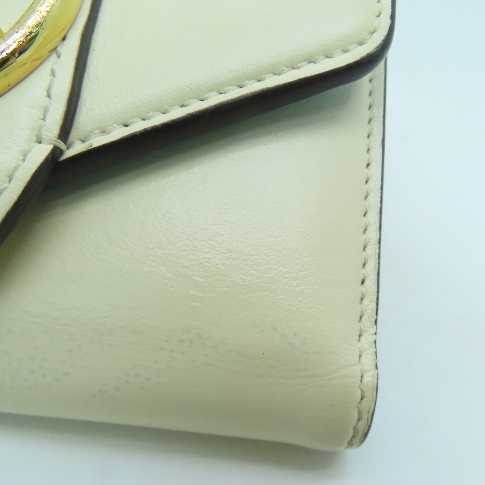 LOUIS VUITTON 【激减优惠】牛皮皮革Point 9 Small Wallet金扣钱包白色