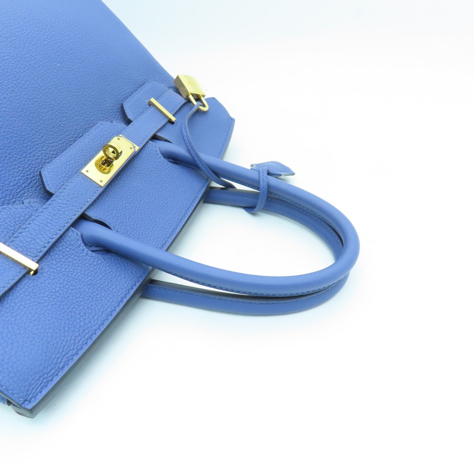 HERMES 【激減優惠】Togo皮革Birkin 30金扣手挽袋藍色