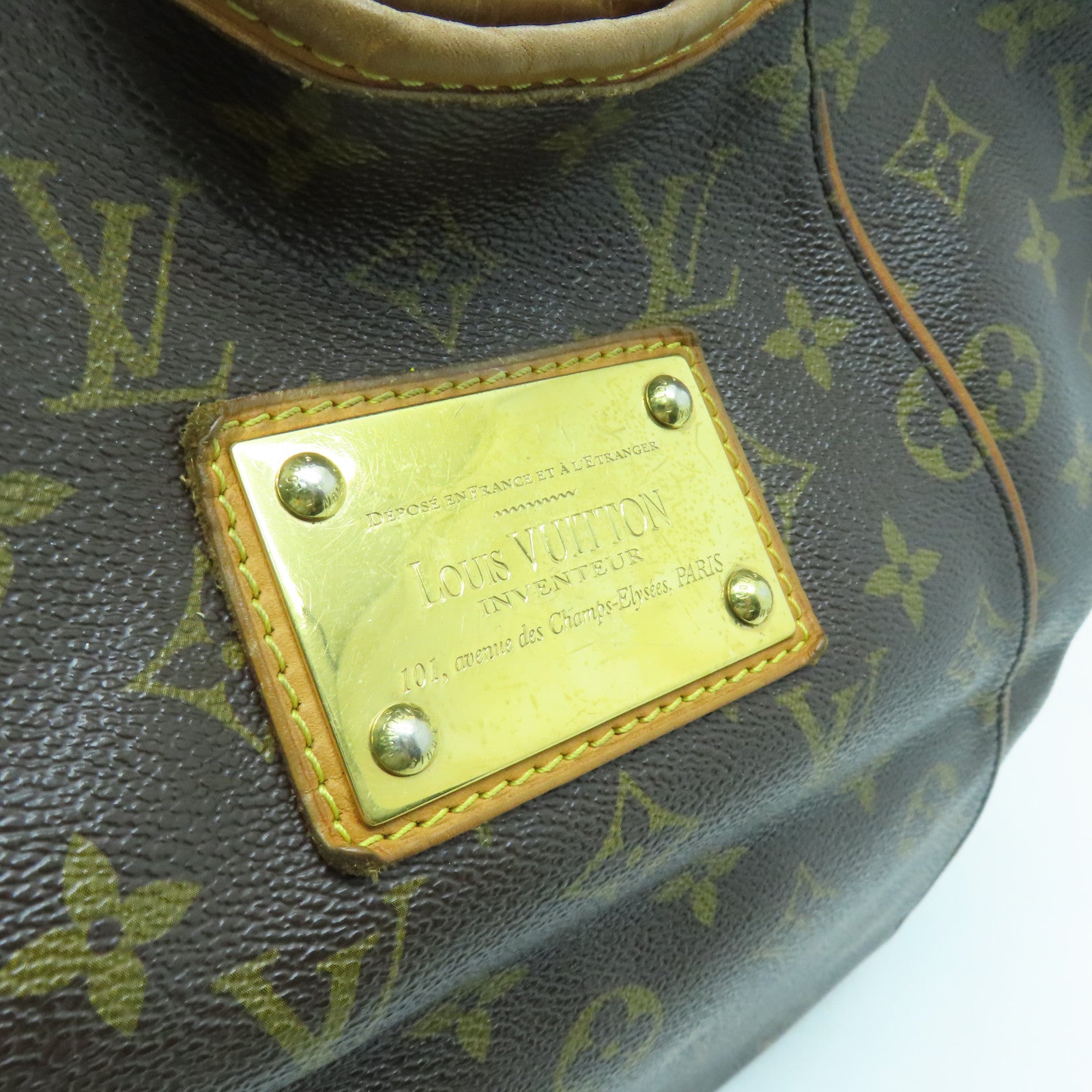 LOUIS VUITTON Monogram Galliera PM金扣肩背袋棕色