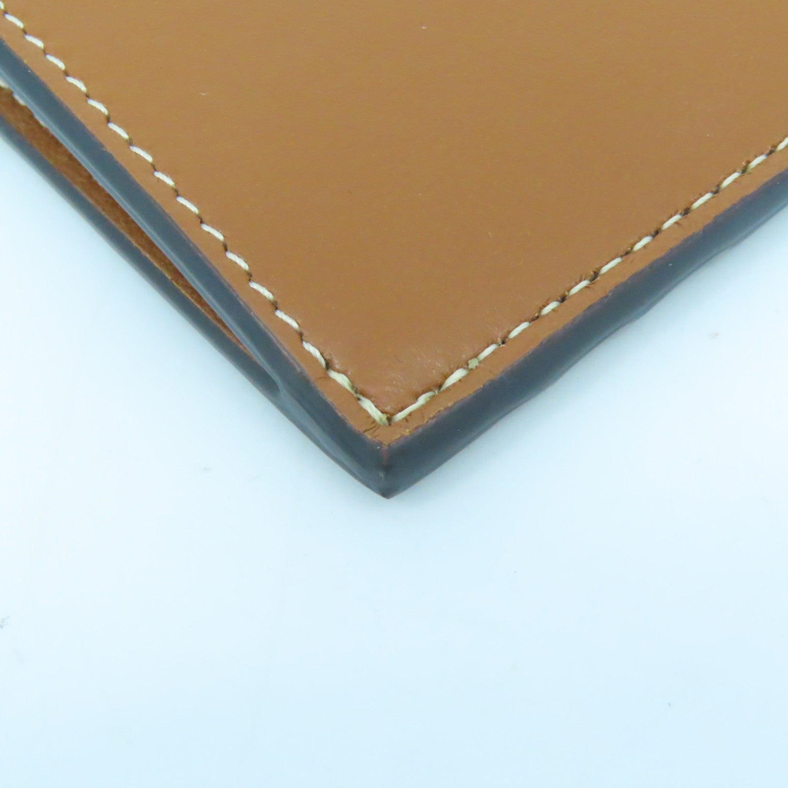 CELINE Coated Canvas Zipped Card Holder Gold Buckle Card Holder Brown