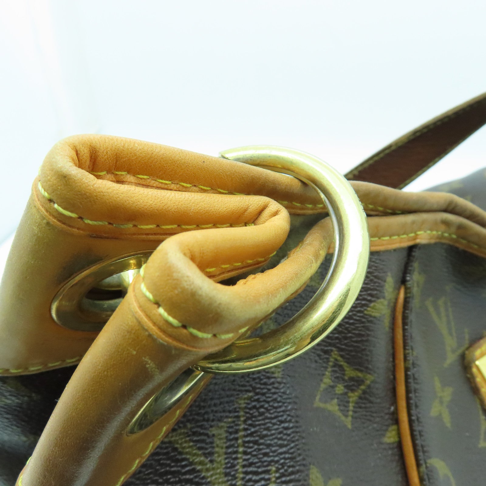 LOUIS VUITTON Monogram Galliera PM金扣肩背袋棕色