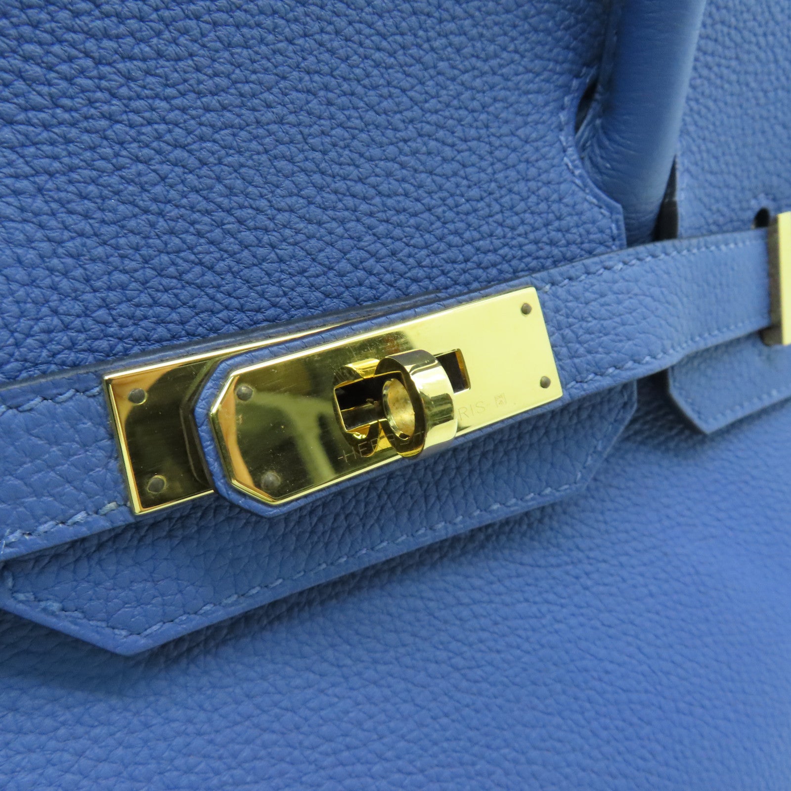HERMES 【激減優惠】Togo皮革Birkin 30金扣手挽袋藍色