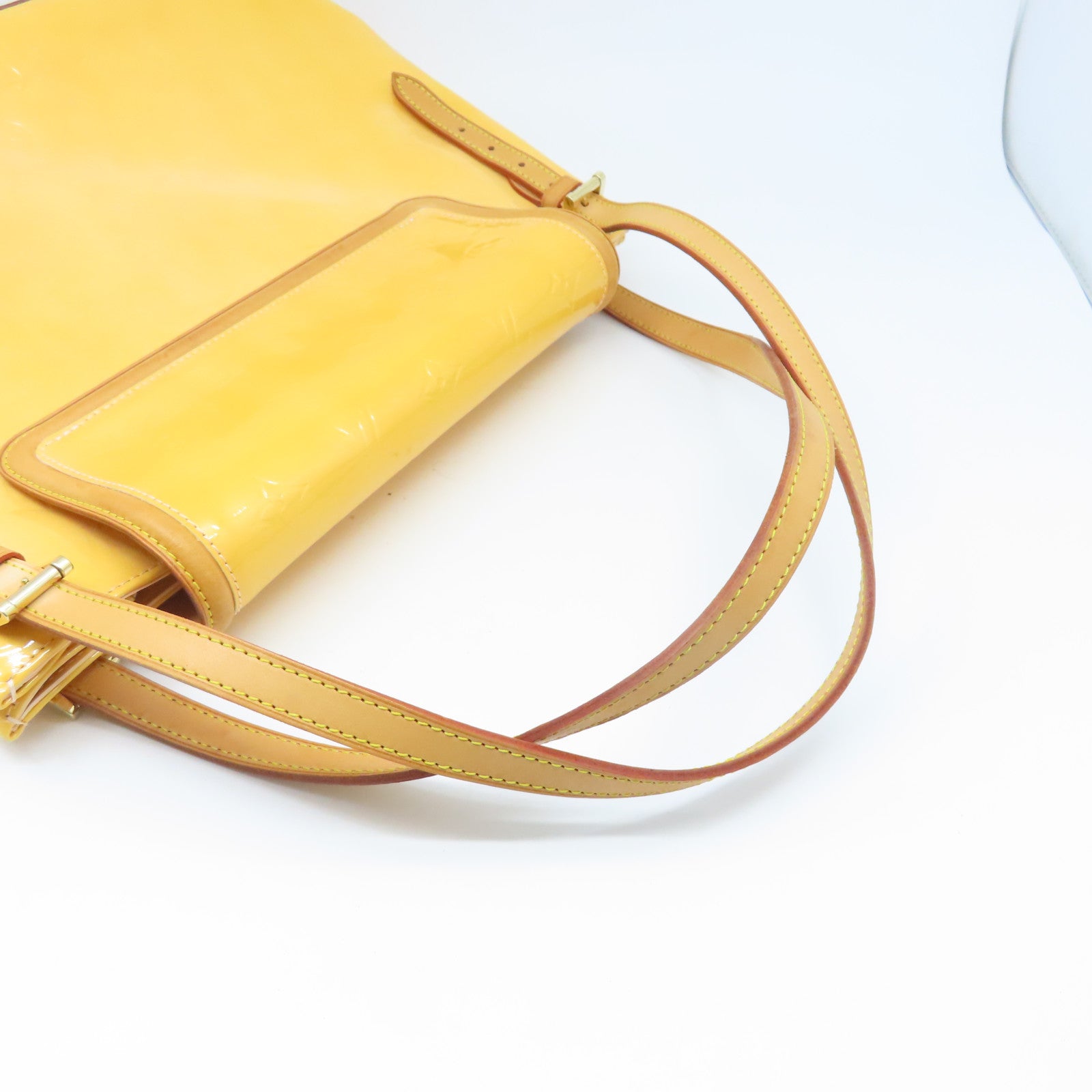 LOUIS VUITTON Monogram Vernis Tote Bag金扣手挽袋黃色