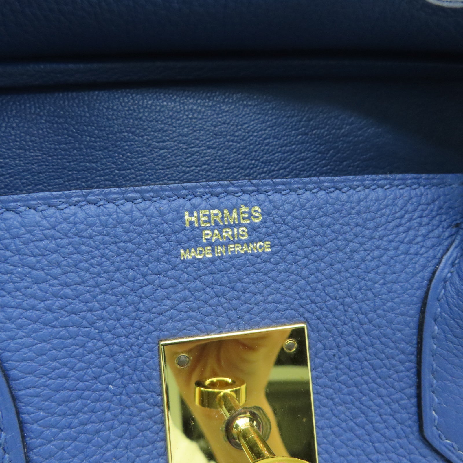 HERMES 【激減優惠】Togo皮革Birkin 30金扣手挽袋藍色