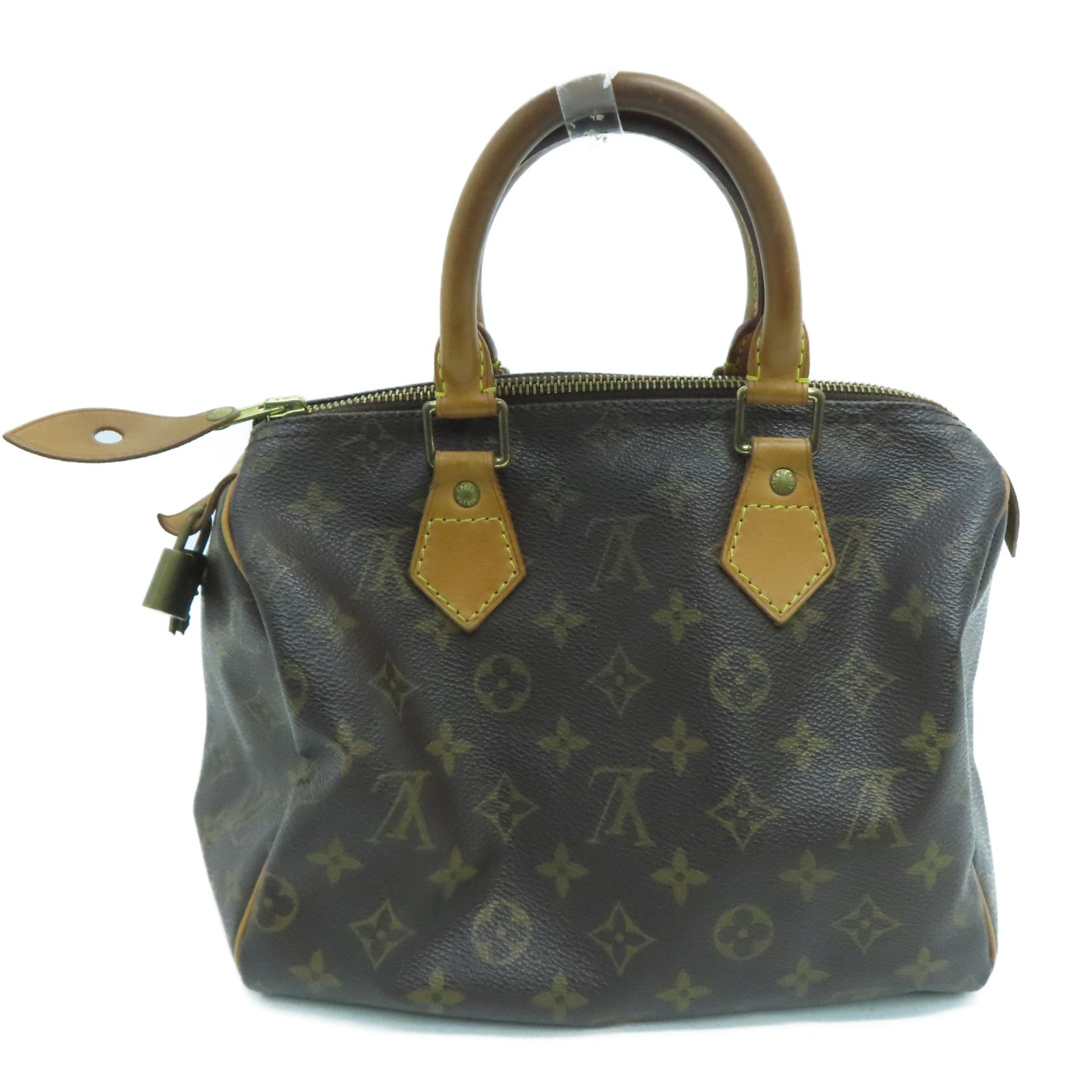 LOUIS VUITTON Monogram Speedy 25 Hand Bag金扣肩背袋啡色
