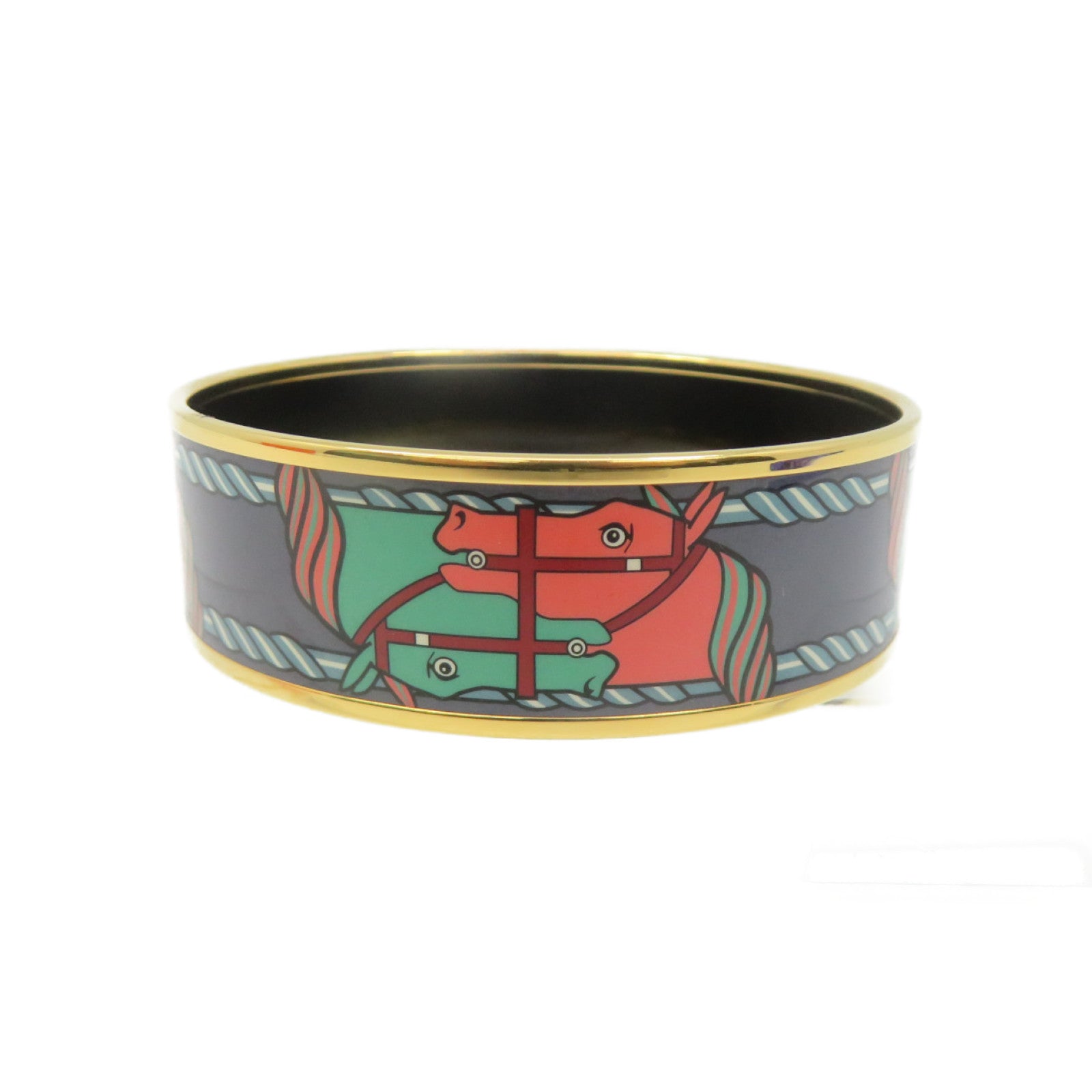 HERMES 金属Quadrige Wide Bangle手镯灰色/彩色