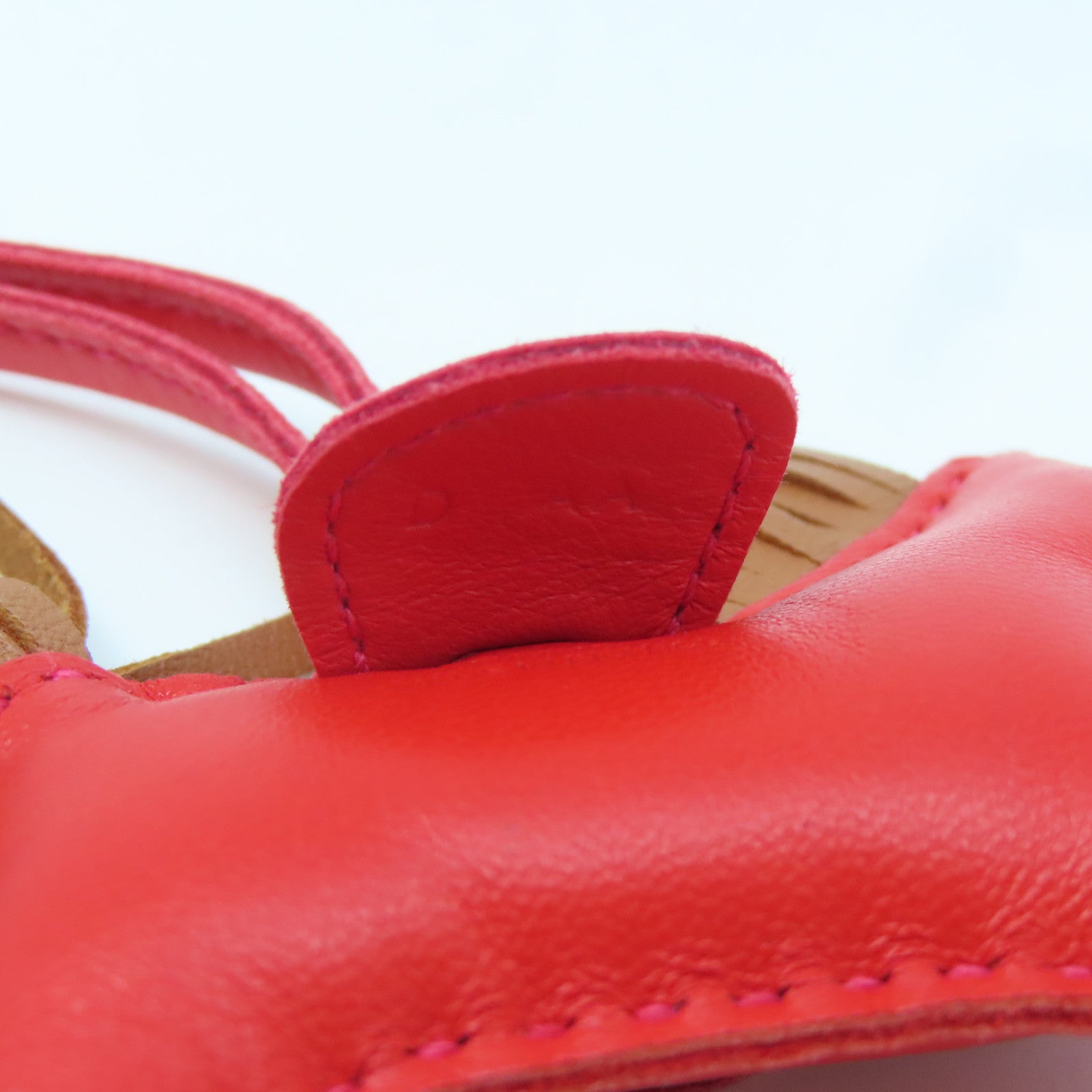 HERMES Swift Leather Rodeo S Charm Red/Brown