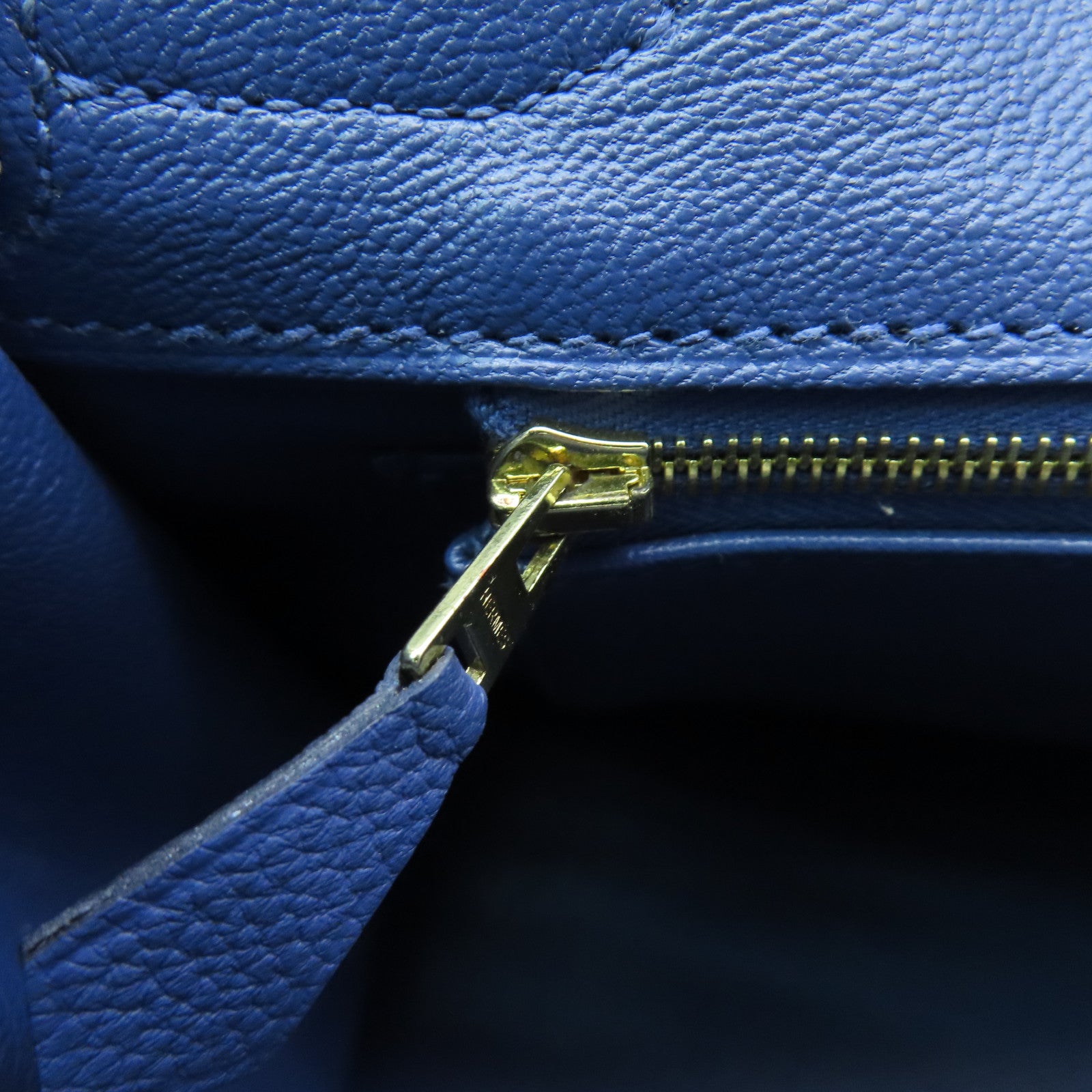 HERMES 【激減優惠】Togo皮革Birkin 30金扣手挽袋藍色