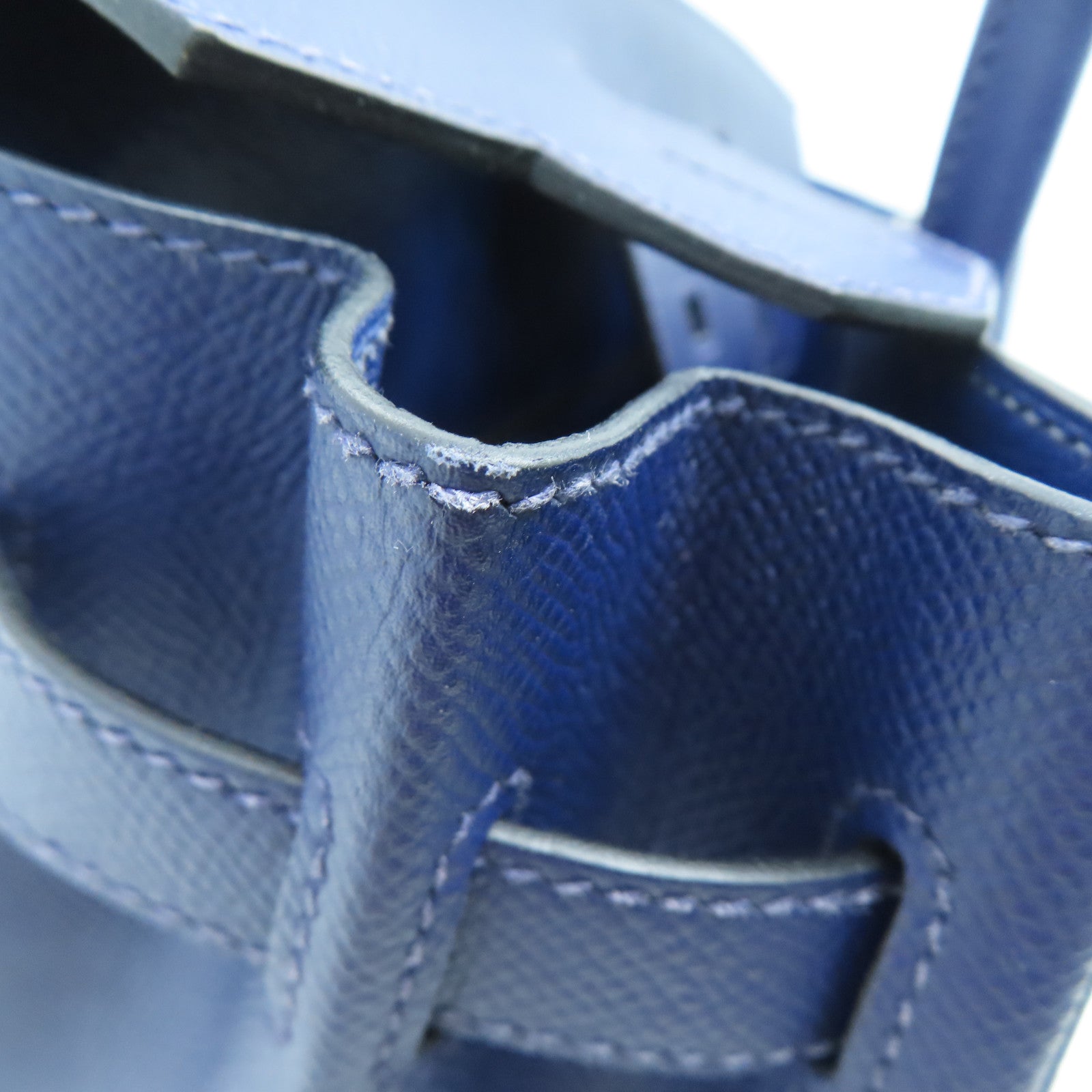 HERMES Epsom皮革Birkin 30金扣手挽袋藍寶石