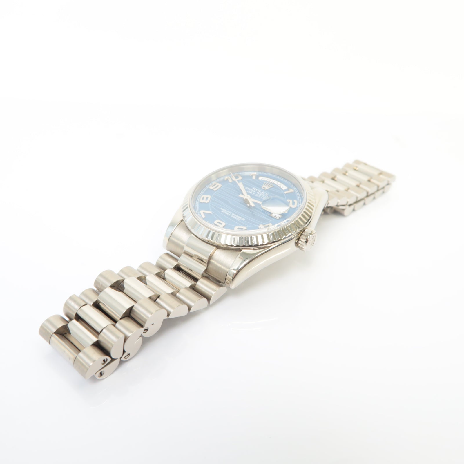 ROLEX Daydate 36mm 18K白金/不鏽鋼手錶自動機芯藍色