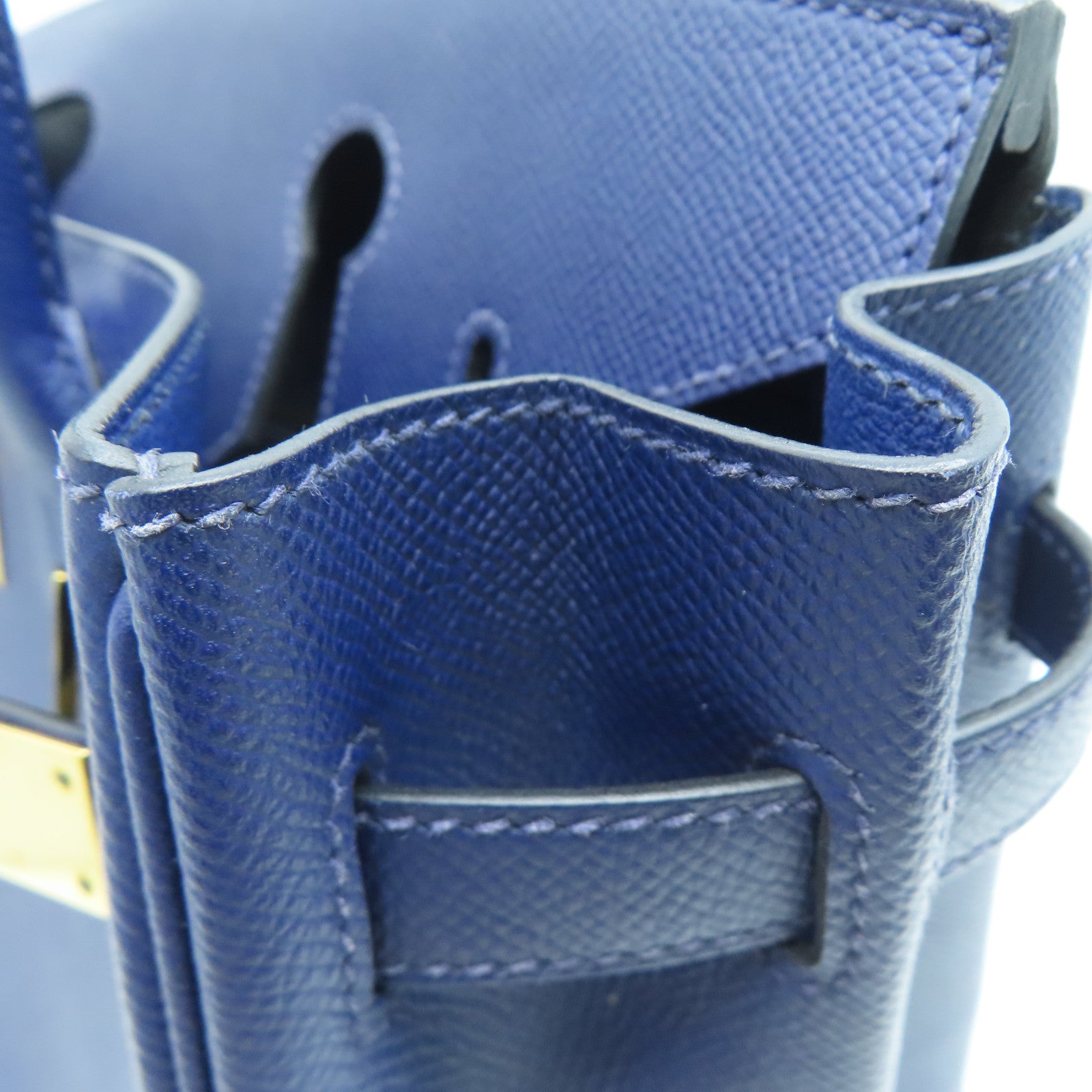 HERMES Epsom皮革Birkin 30金扣手挽袋藍寶石