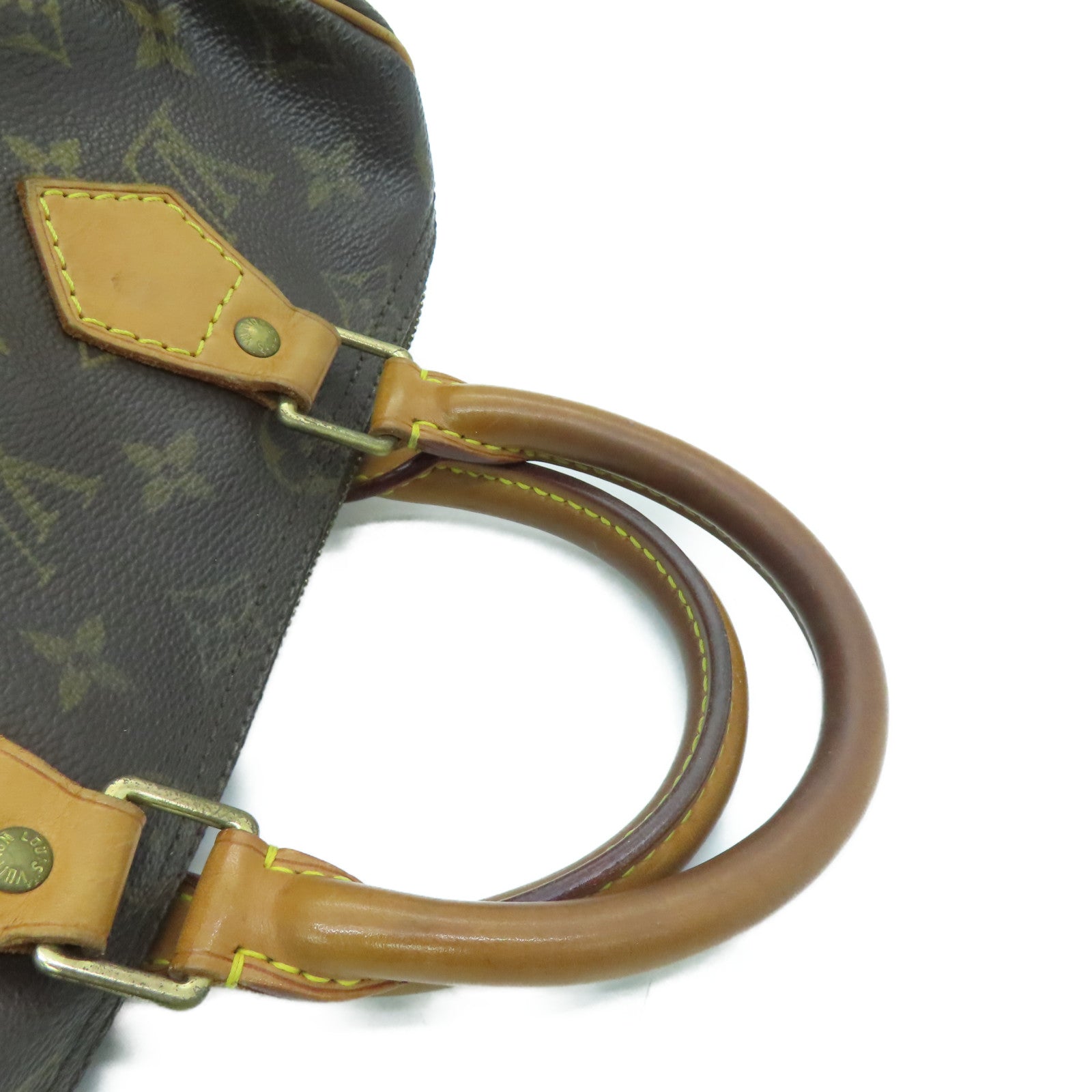 LOUIS VUITTON Monogram Speedy 25 Hand Bag金扣肩背袋啡色