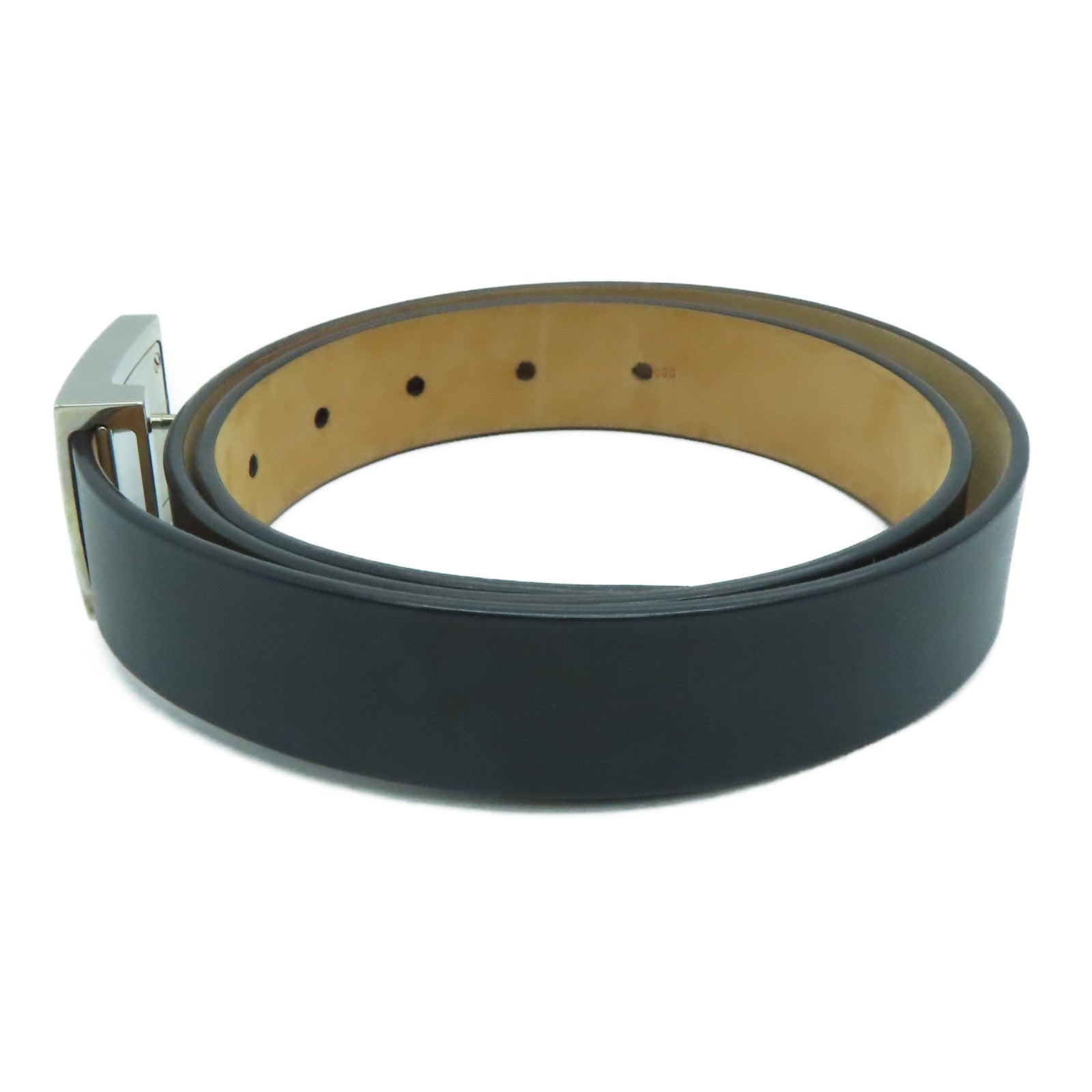 LOUIS VUITTON 【激减优惠】金属/牛皮皮革Belt 85银扣皮带黑色