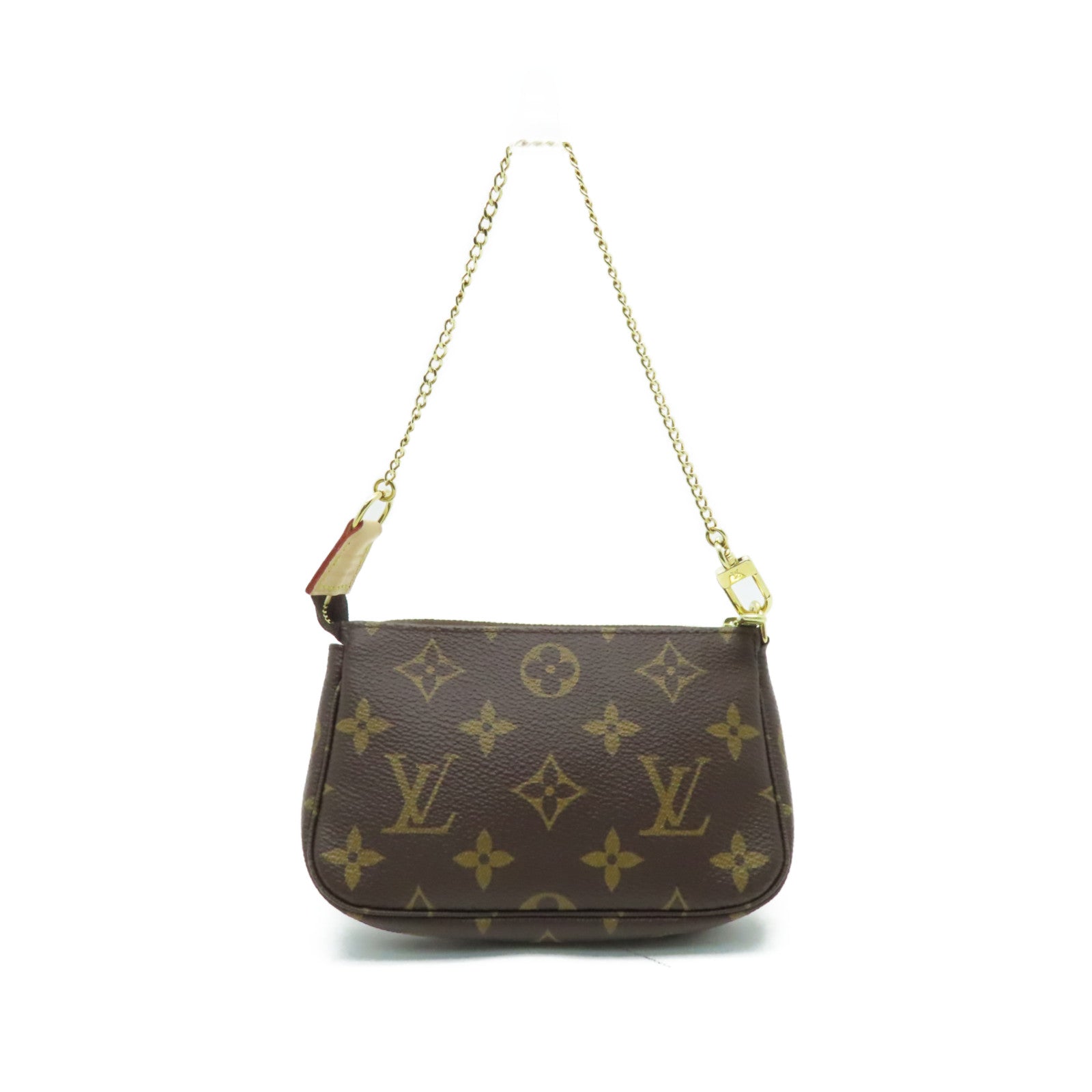 LOUIS VUITTON Monogram Mini Pochette Accessoires金扣手挽袋啡色