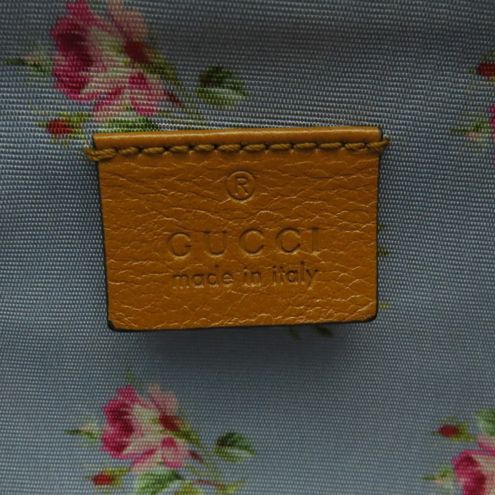 GUCCI 藤料/帆布Shoulder Bag金扣鏈帶肩背袋米色