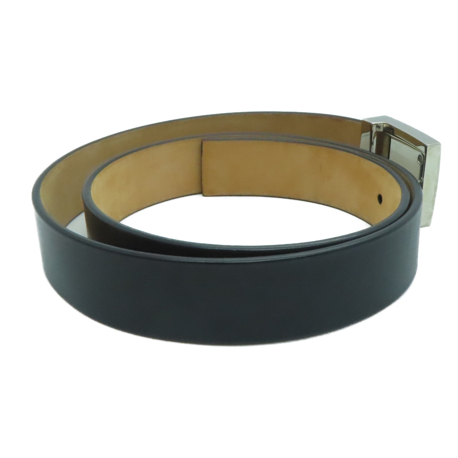 LOUIS VUITTON 【激减优惠】金属/牛皮皮革Belt 85银扣皮带黑色