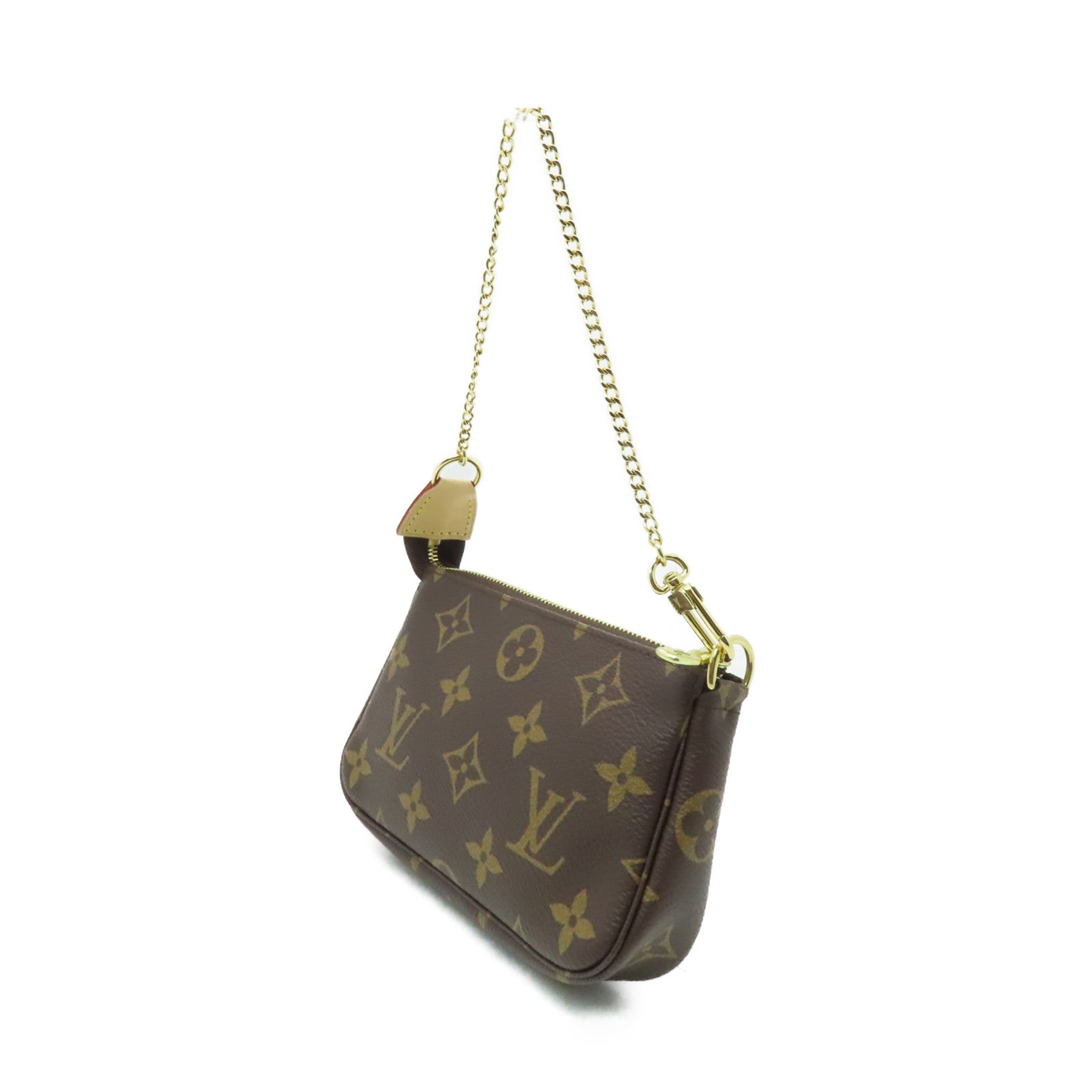 LOUIS VUITTON Monogram Mini Pochette Accessoires金扣手挽袋啡色