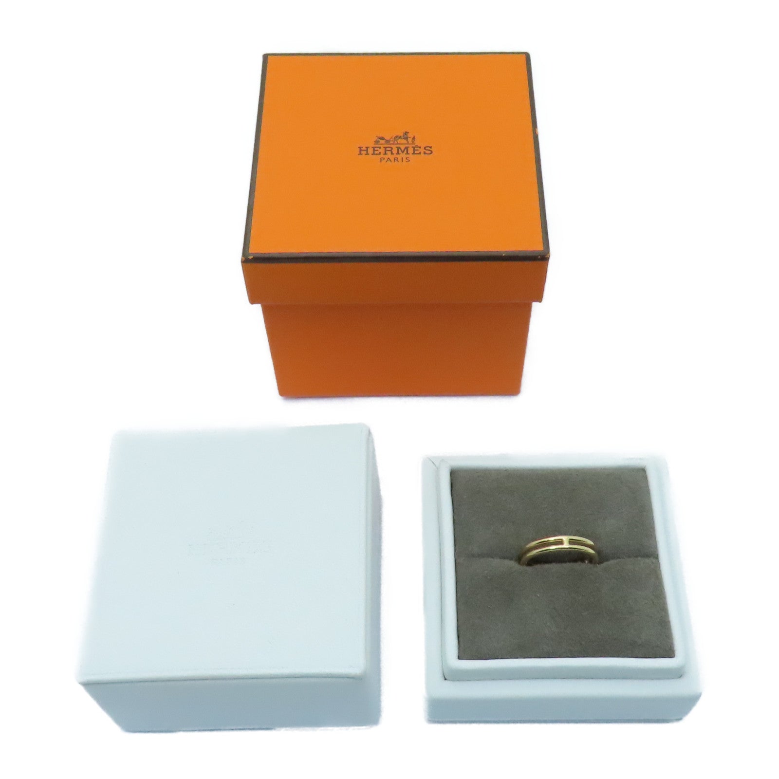 HERMES 18K黃金Ariane Wedding Band Ring戒指#52/US#6.25