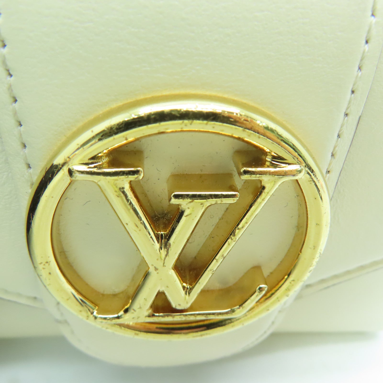 LOUIS VUITTON 【激减优惠】牛皮皮革Point 9 Small Wallet金扣钱包白色
