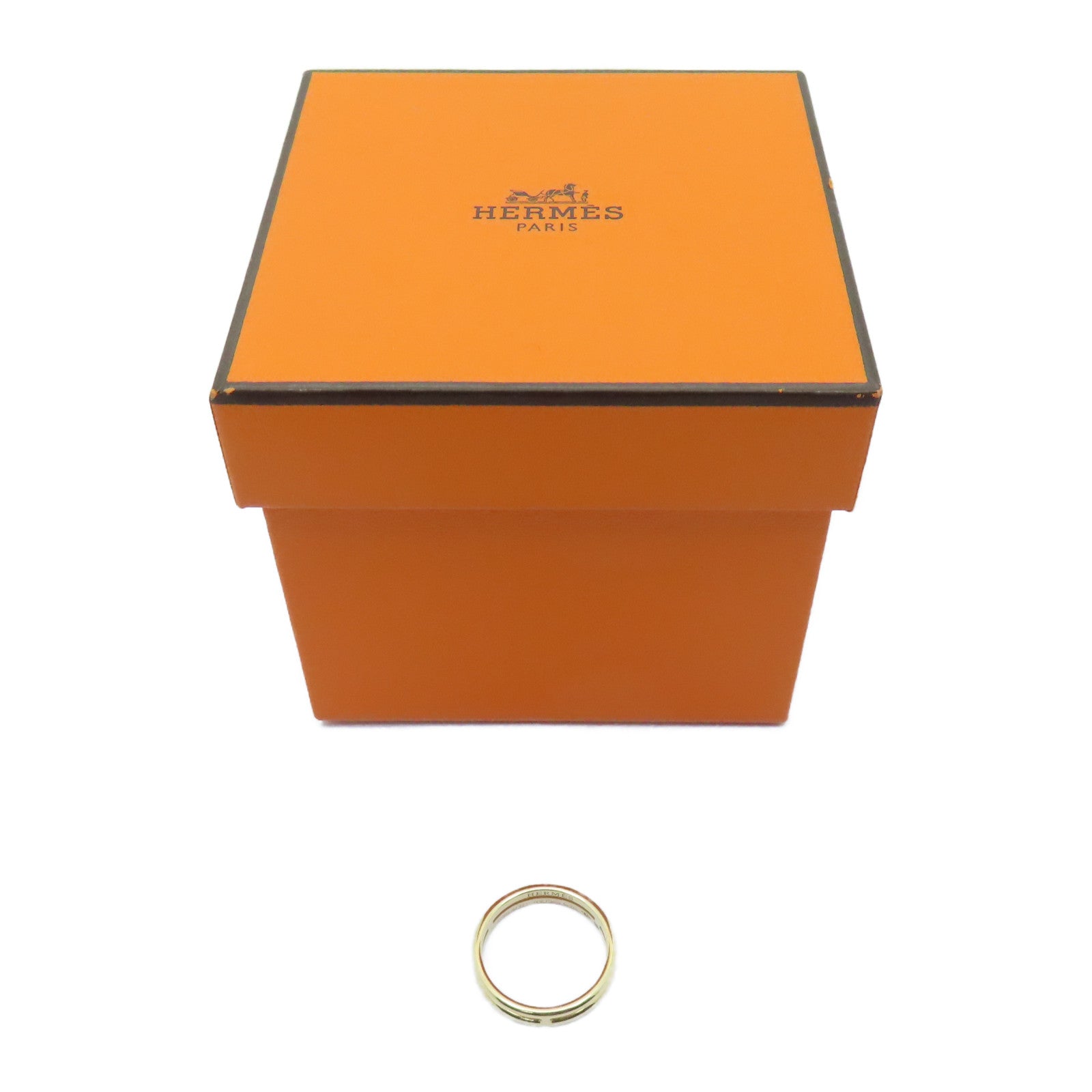 HERMES 18K黃金Ariane Wedding Band Ring戒指#52/US#6.25