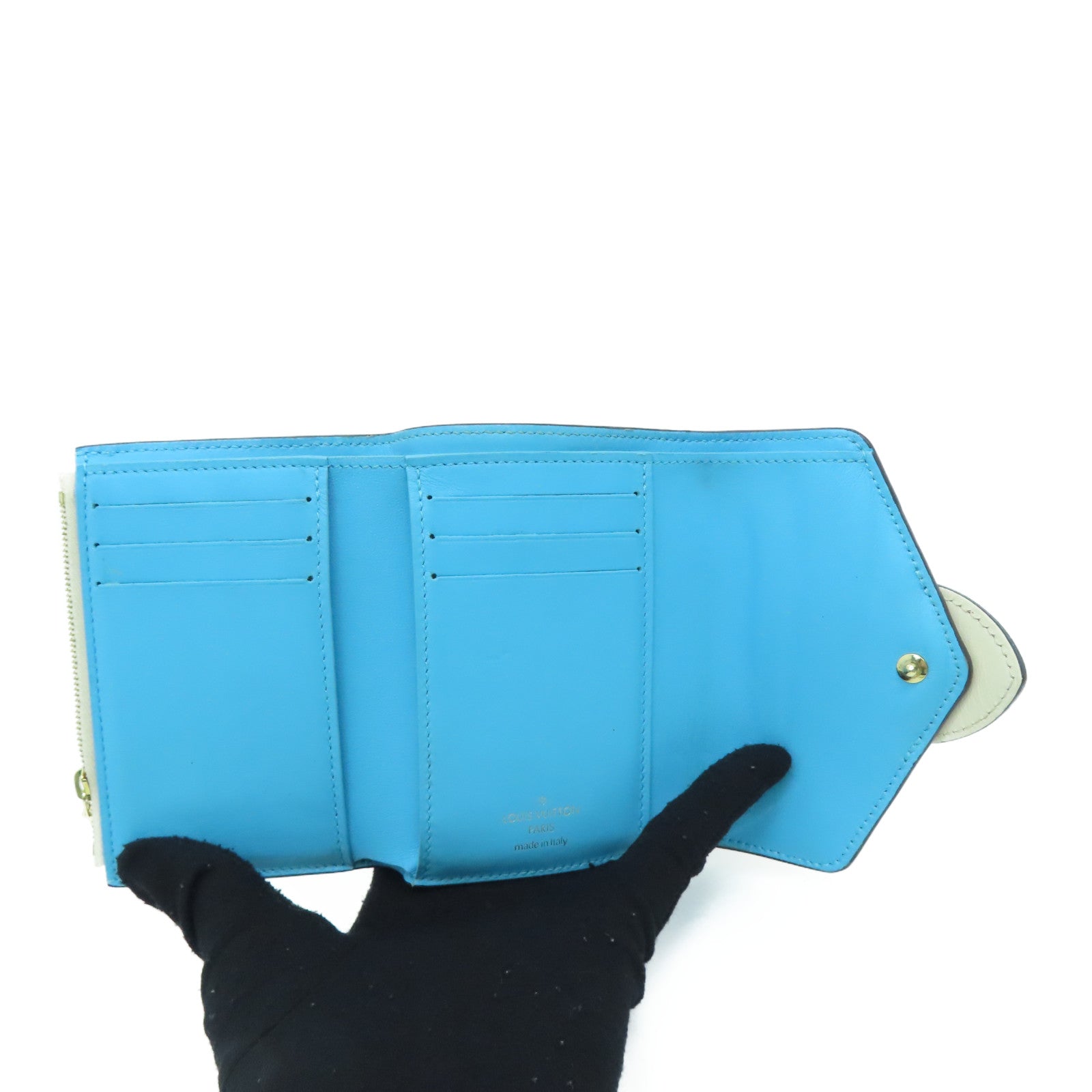 LOUIS VUITTON 【激减优惠】牛皮皮革Point 9 Small Wallet金扣钱包白色