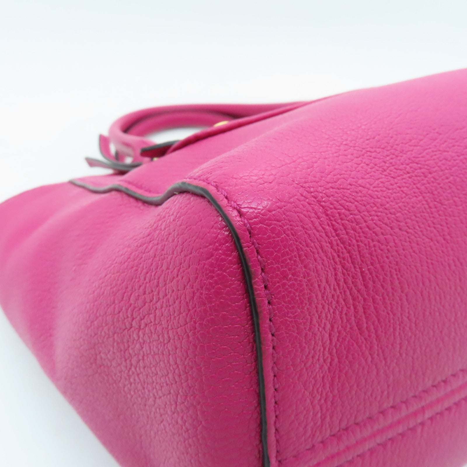 Miu Miu cowhide leather 2 Way Shoulder gold buckle handle shoulder bag pink